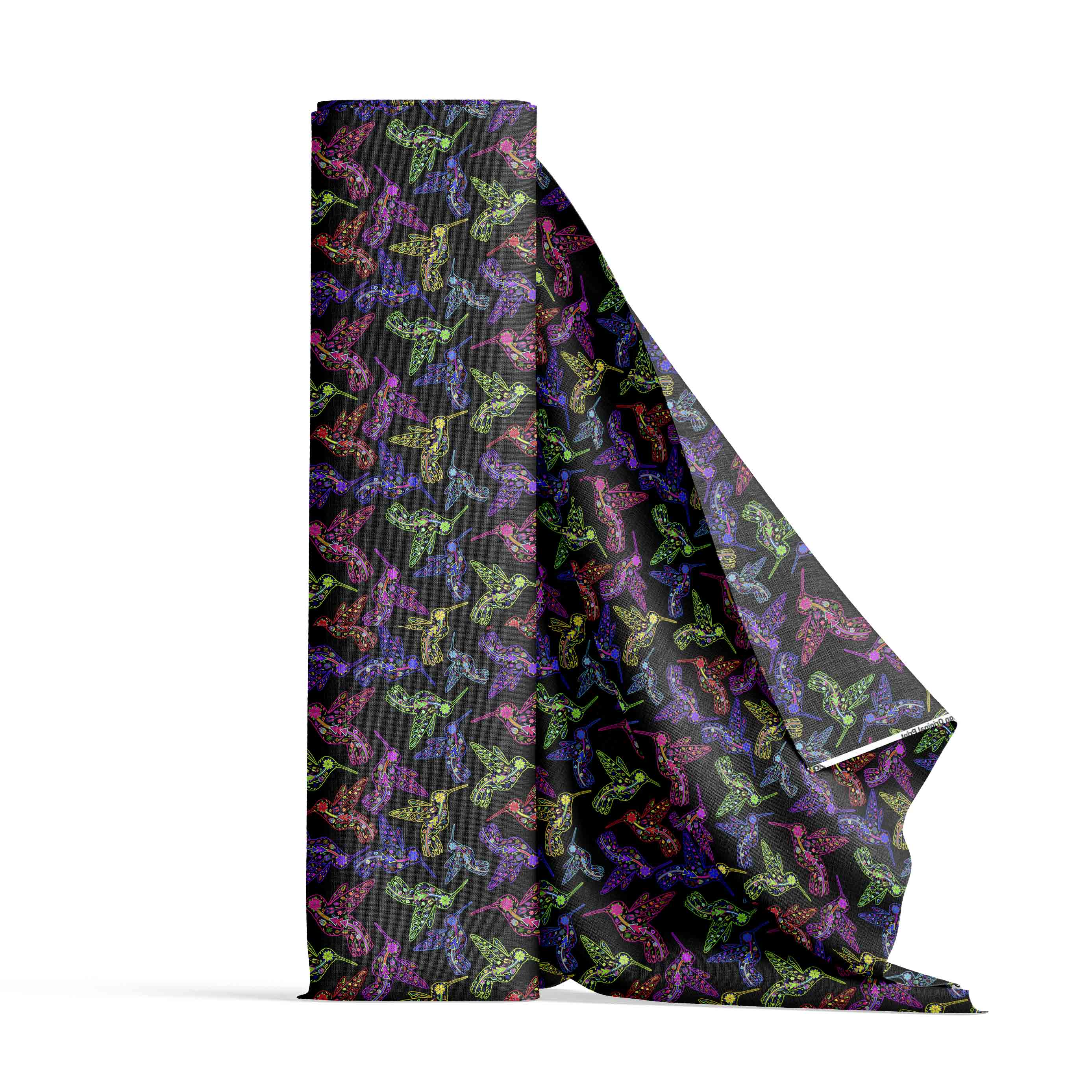 Neon Floral Hummingbirds 56 Inch Cotton Poplin Pre Order