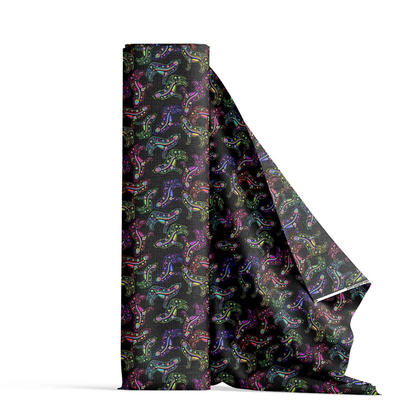 Neon Floral Wolves 56 Inch Cotton Poplin Pre Order