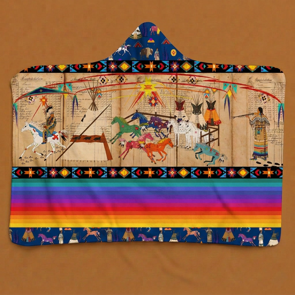 Broken Dowry Sapphire Hooded Blanket