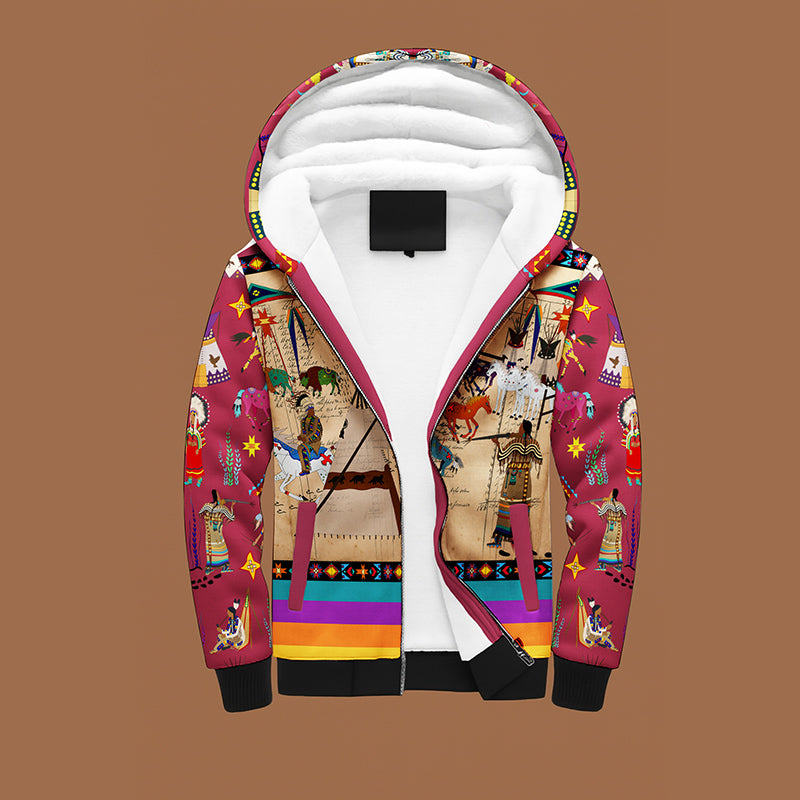 Broken Dowry Burgundy Men's Sherpa Hoodie