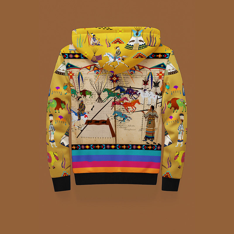 Broken Dowry Mustard Men's Sherpa Hoodie