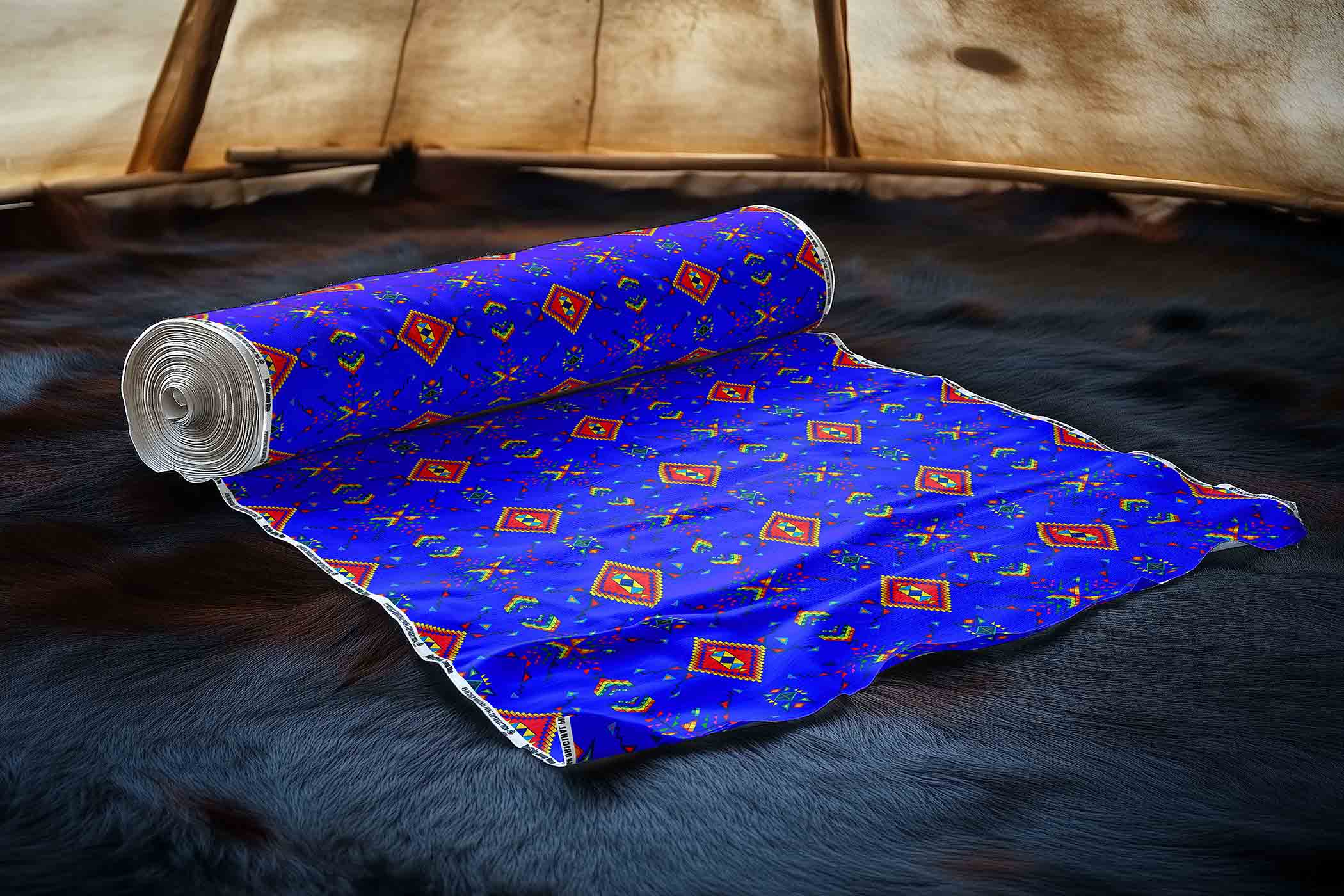 Buffalo Jump Blue 42 Inch Cotton Poplin Pre Order