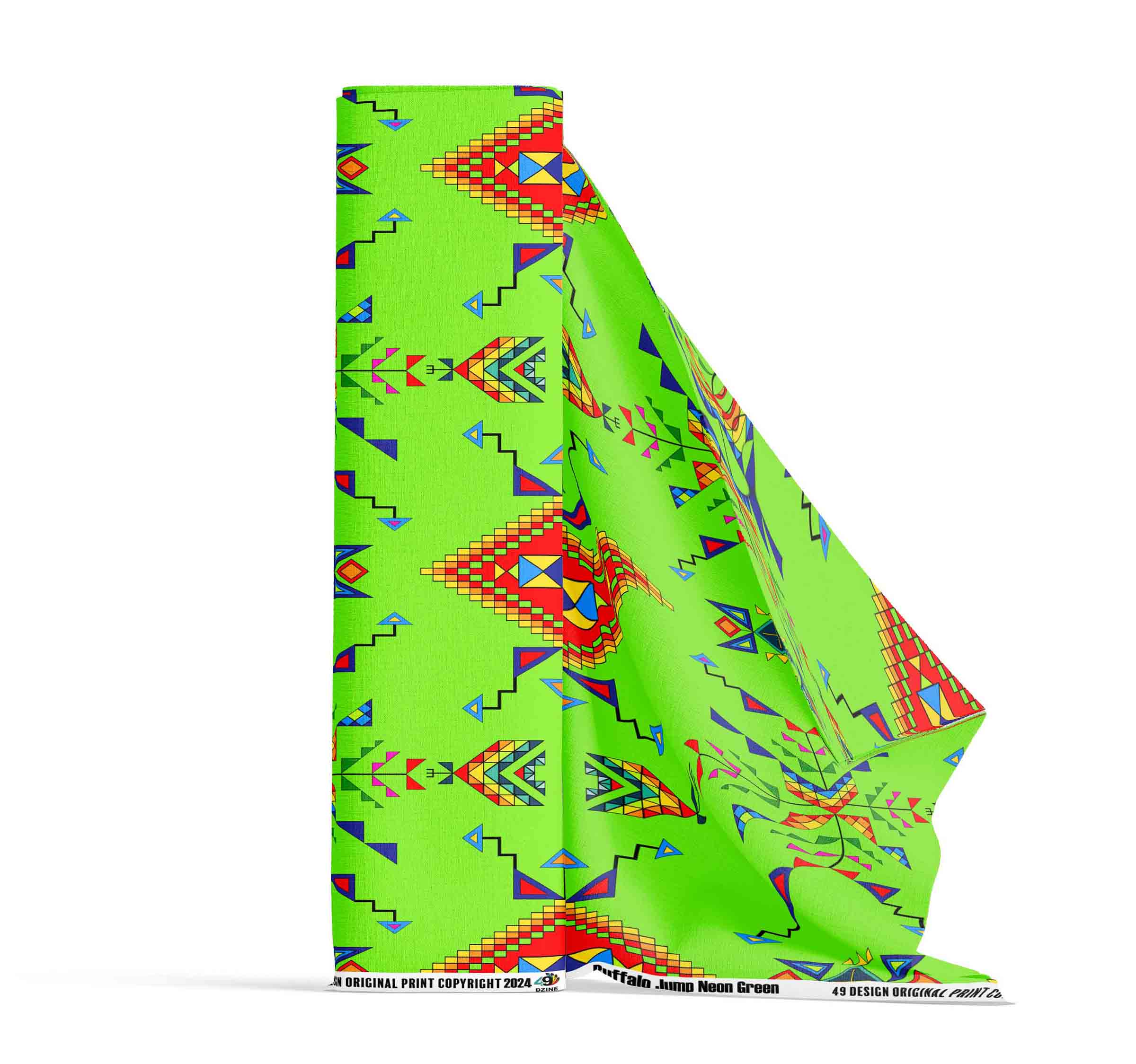 Buffalo Jump Neon Green 42 Inch Cotton Poplin Pre Order