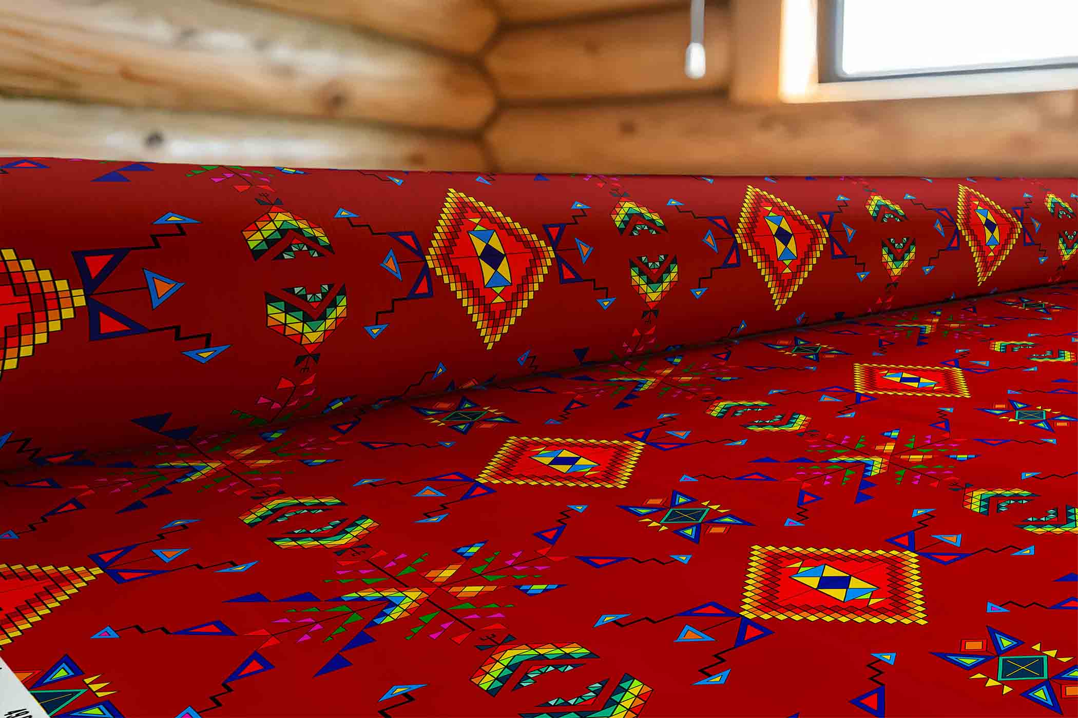 Buffalo Jump Red 42 Inch Cotton Poplin Pre Order