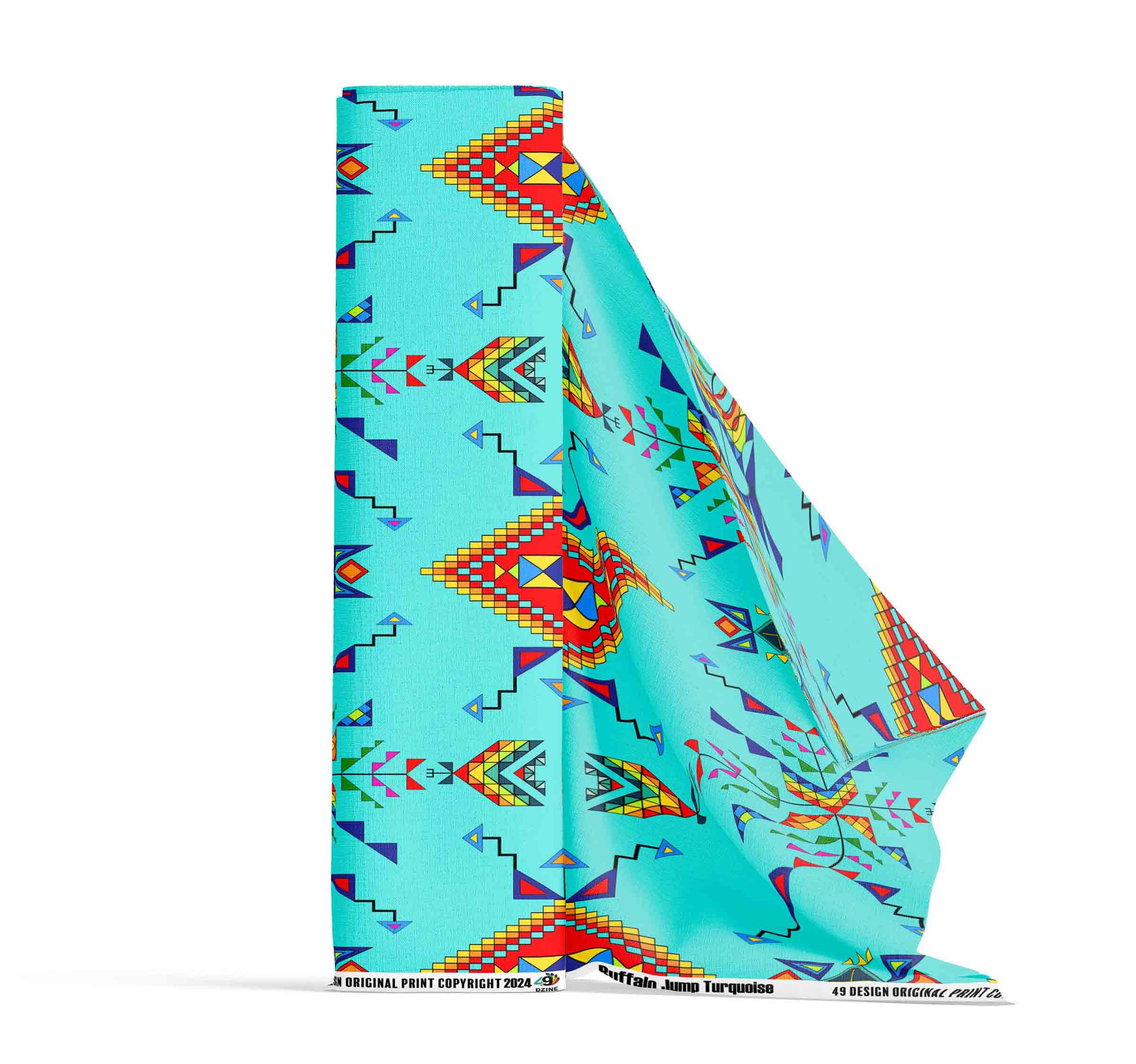 Buffalo Jump Turquoise 42 Inch Cotton Poplin Pre Order