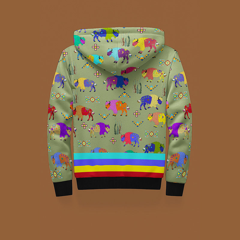 Buffalo Spirit Sage Sherpa Hoodie
