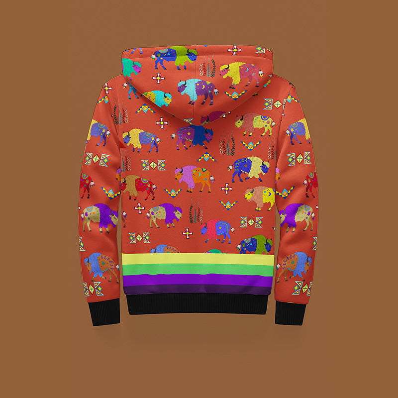 Buffalo Spirit Terracotta Sherpa Hoodie