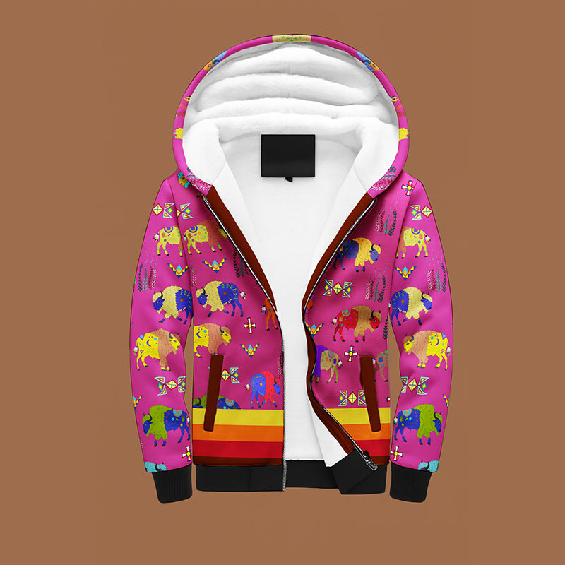 Buffalo Spirit Magenta Sherpa Hoodie