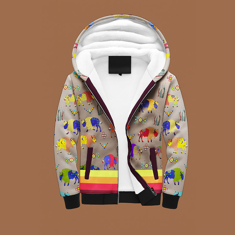 Buffalo Spirit Tan Sherpa Hoodie