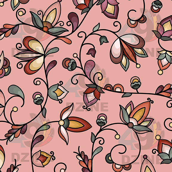 Burnt Sky Petals Peach 42 Inch Cotton Poplin Pre Order