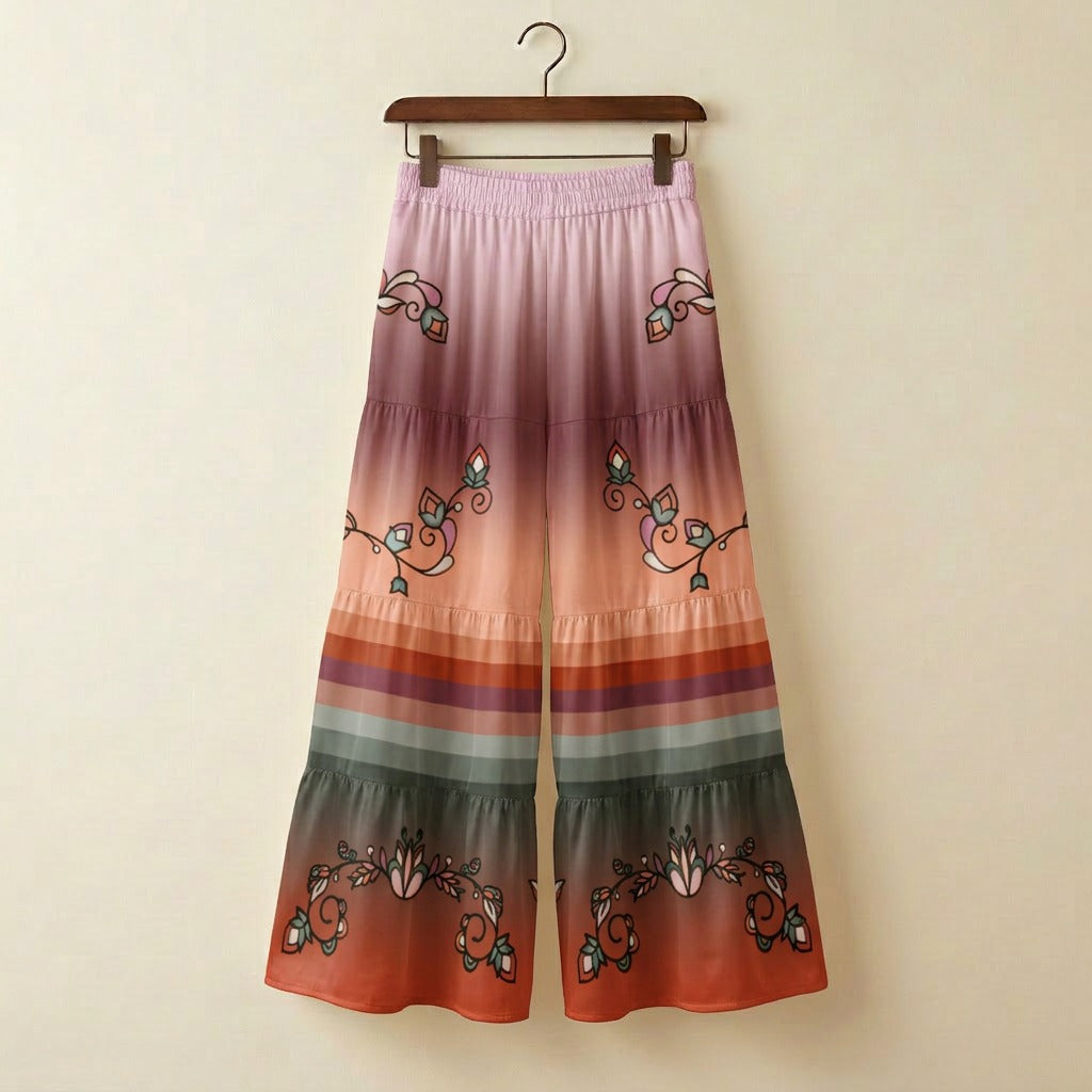 Burnt Sky Petals Three Tier Pants