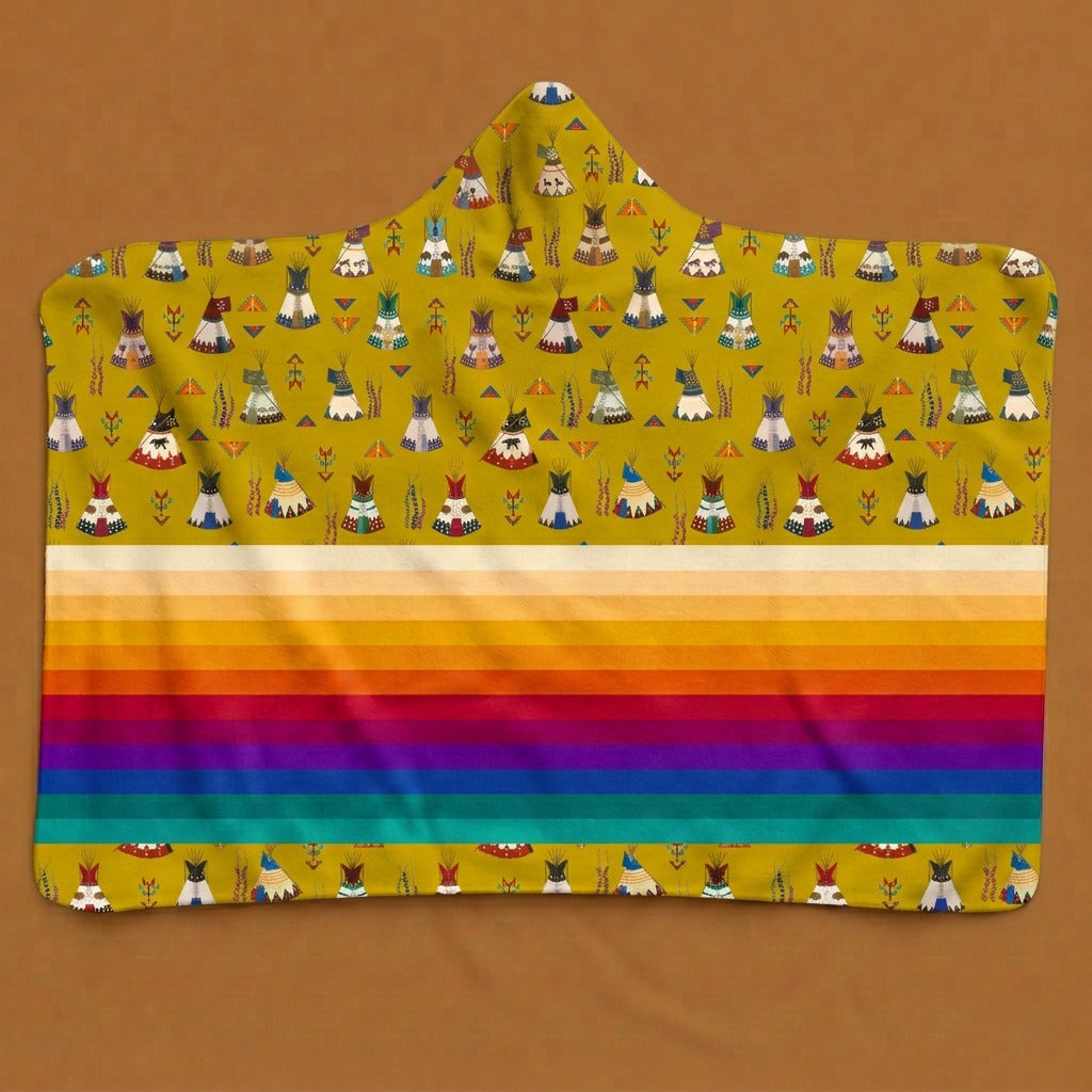 Camp Lodges Mustard Hooded Blanket