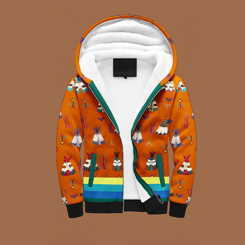 Camp Lodge Orange Sherpa Hoodie