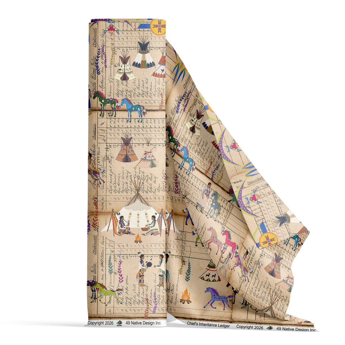Chief’s Inheritance Ledger Satin Fabric By the Yard Pre Order