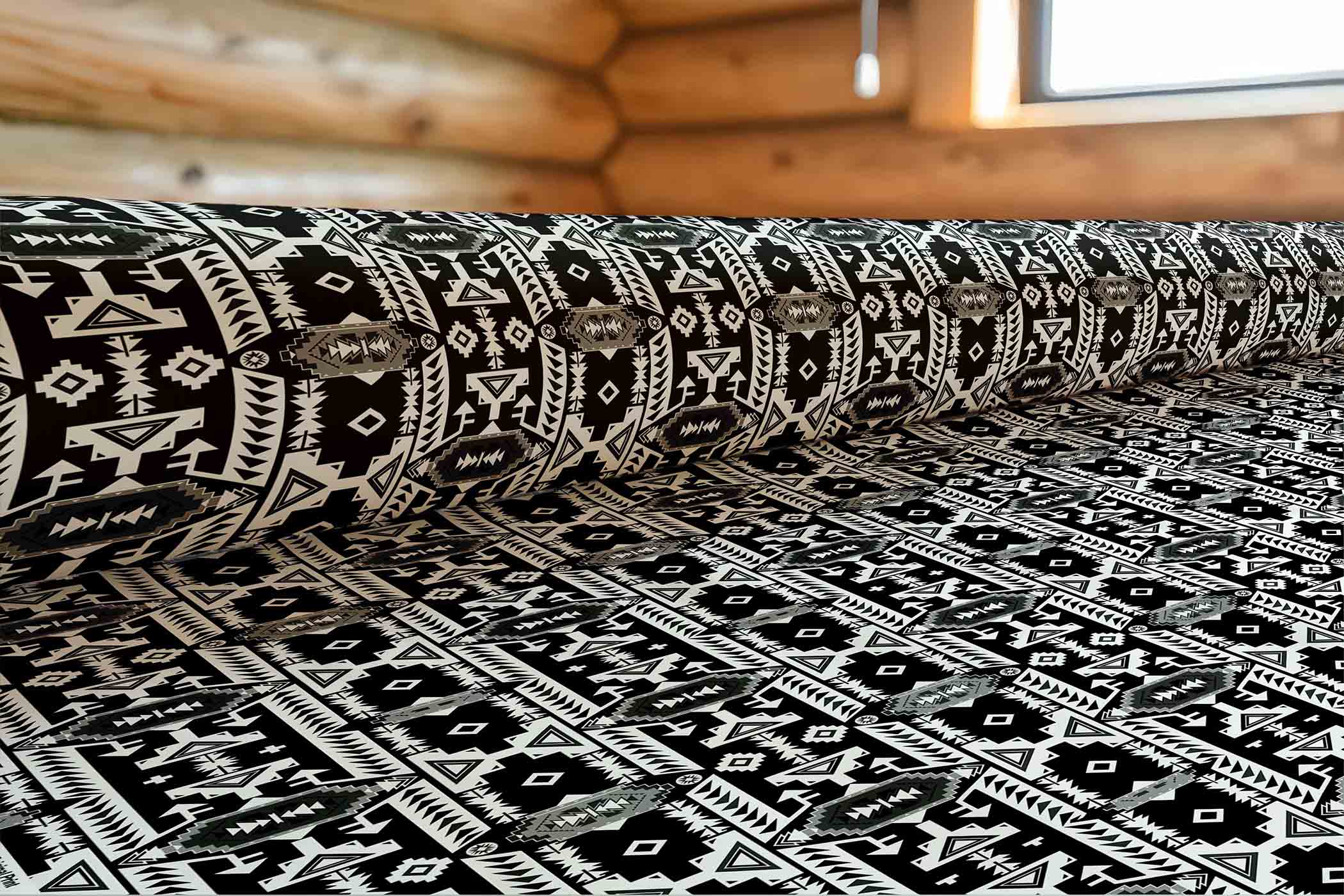 Chiefs Mountain Black and White 42 Inch Cotton Poplin Pre Order