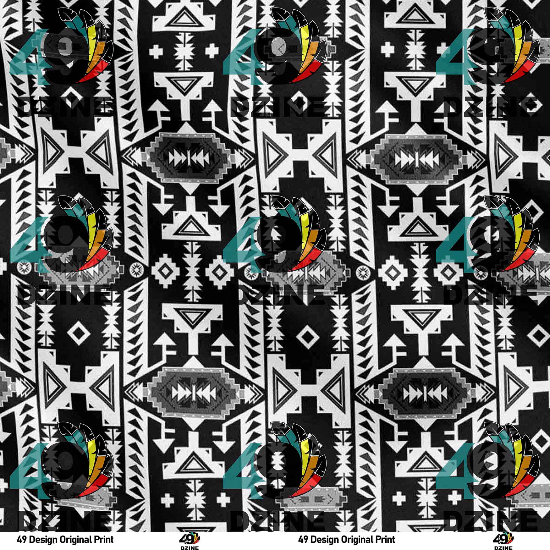 Chiefs Mountain Black and White 42 Inch Cotton Poplin Pre Order