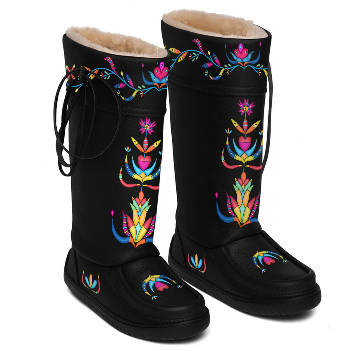Cradle Creek Radiance Black Real Leather MocLux Tall