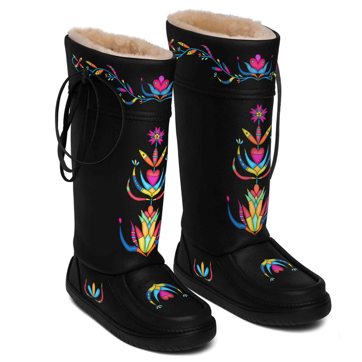 Cradle Creek Radiance Black Real Leather MocLux Tall