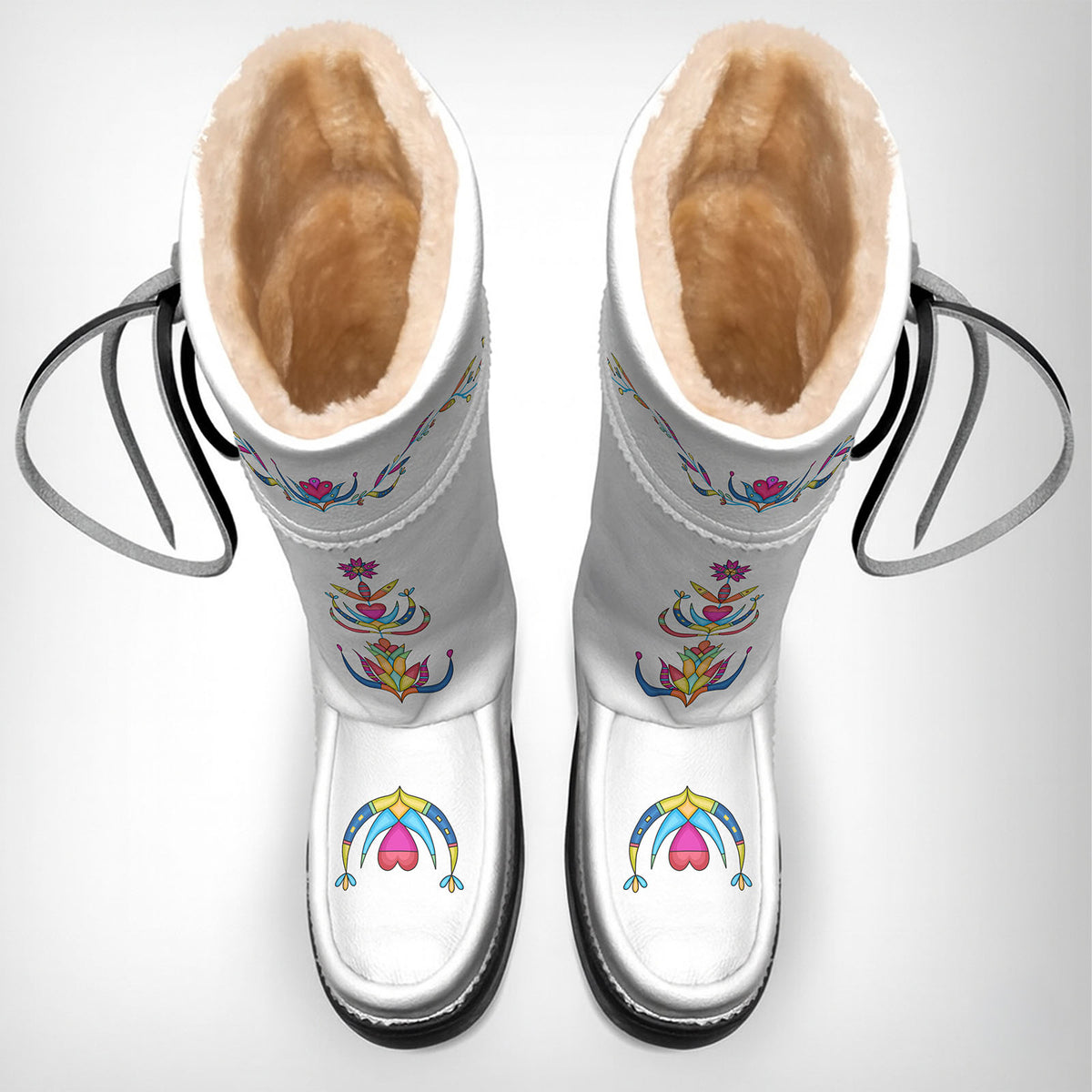 Cradle Creek Radiance White Real Leather MocLux Tall