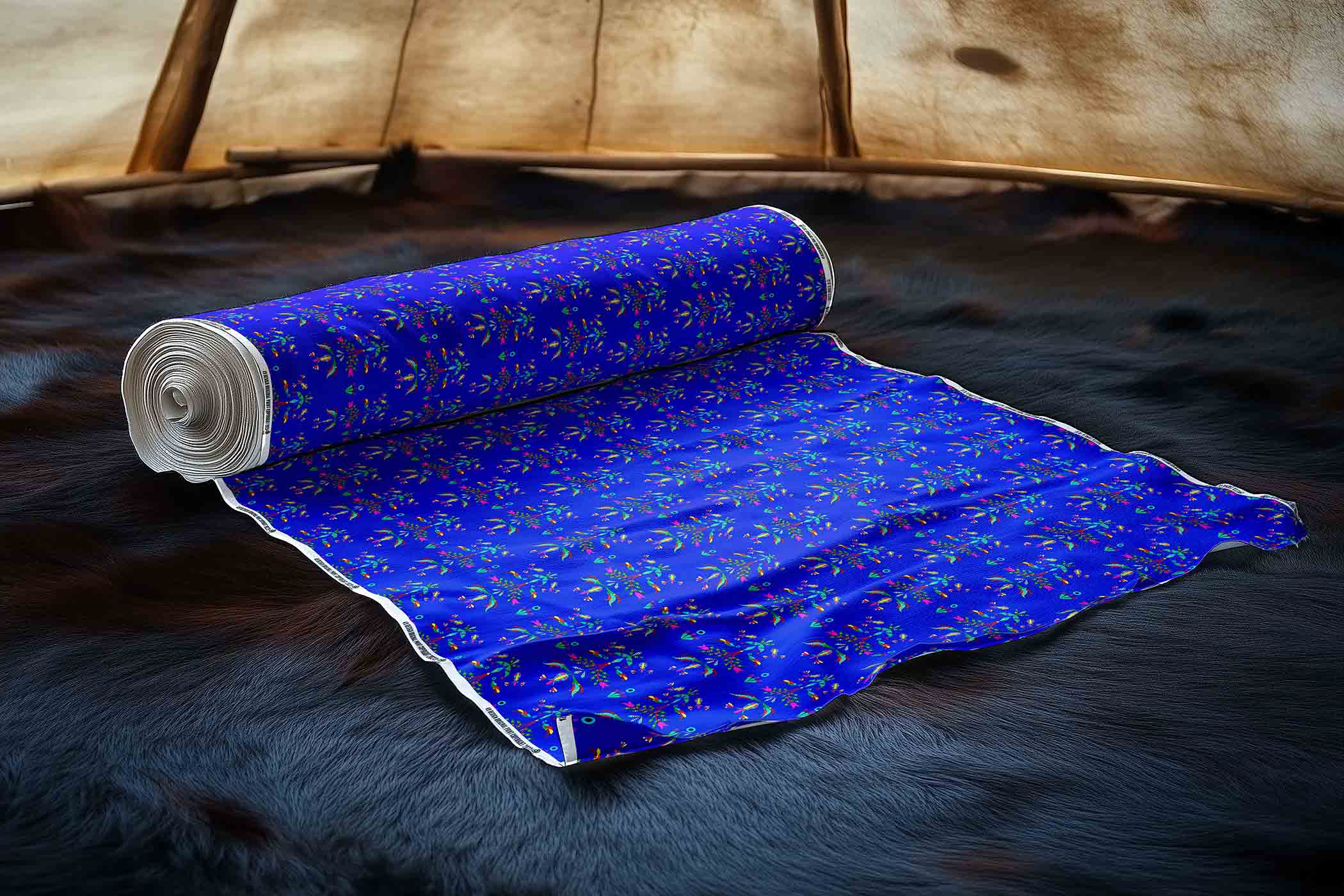 Dakota Damask Blue 42 Inch Cotton Poplin Pre Order