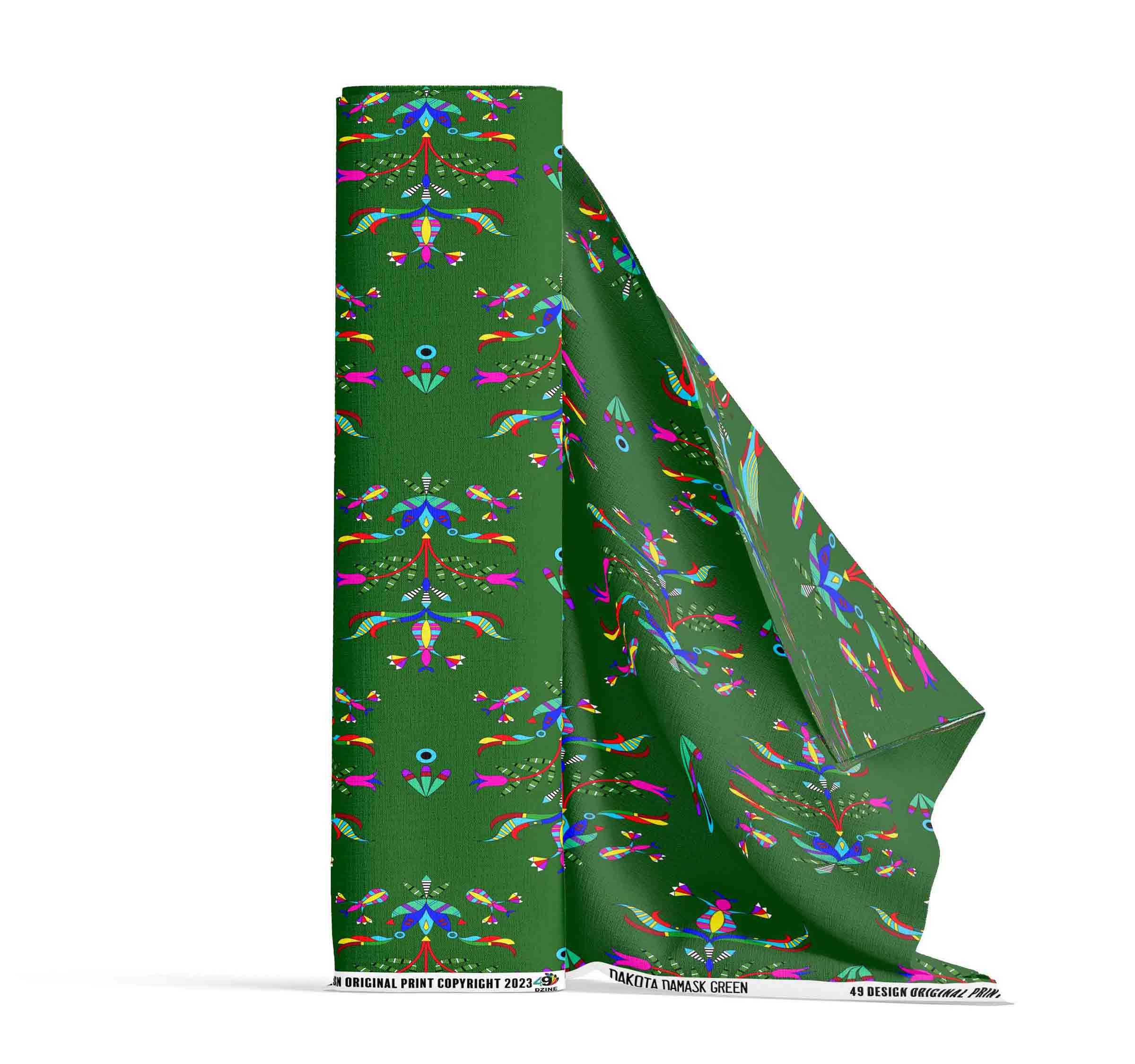 Dakota Damask Green 42 Inch Cotton Poplin Pre Order