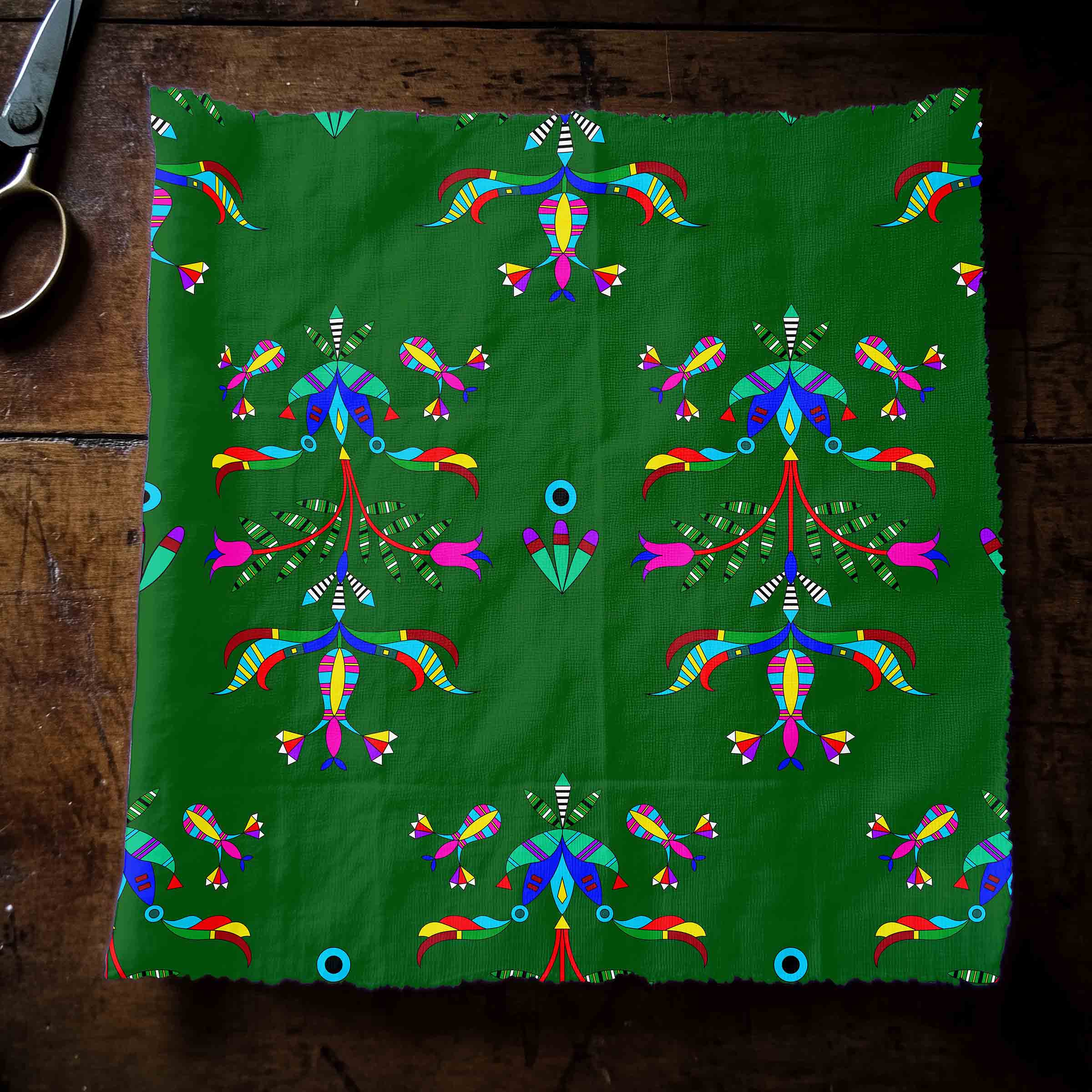 Dakota Damask Green 42 Inch Cotton Poplin Pre Order