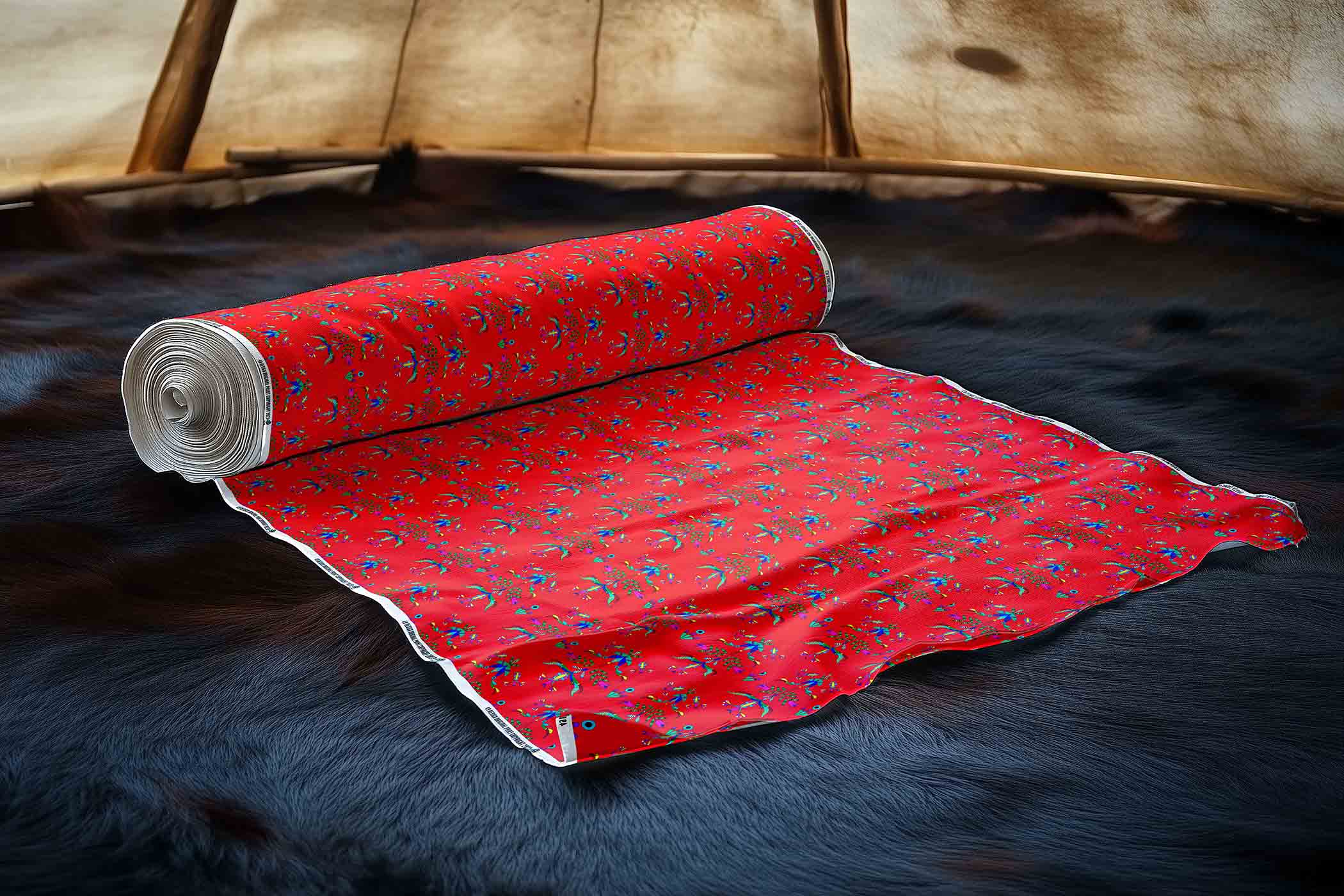 Dakota Damask Red 42 Inch Cotton Poplin Pre Order