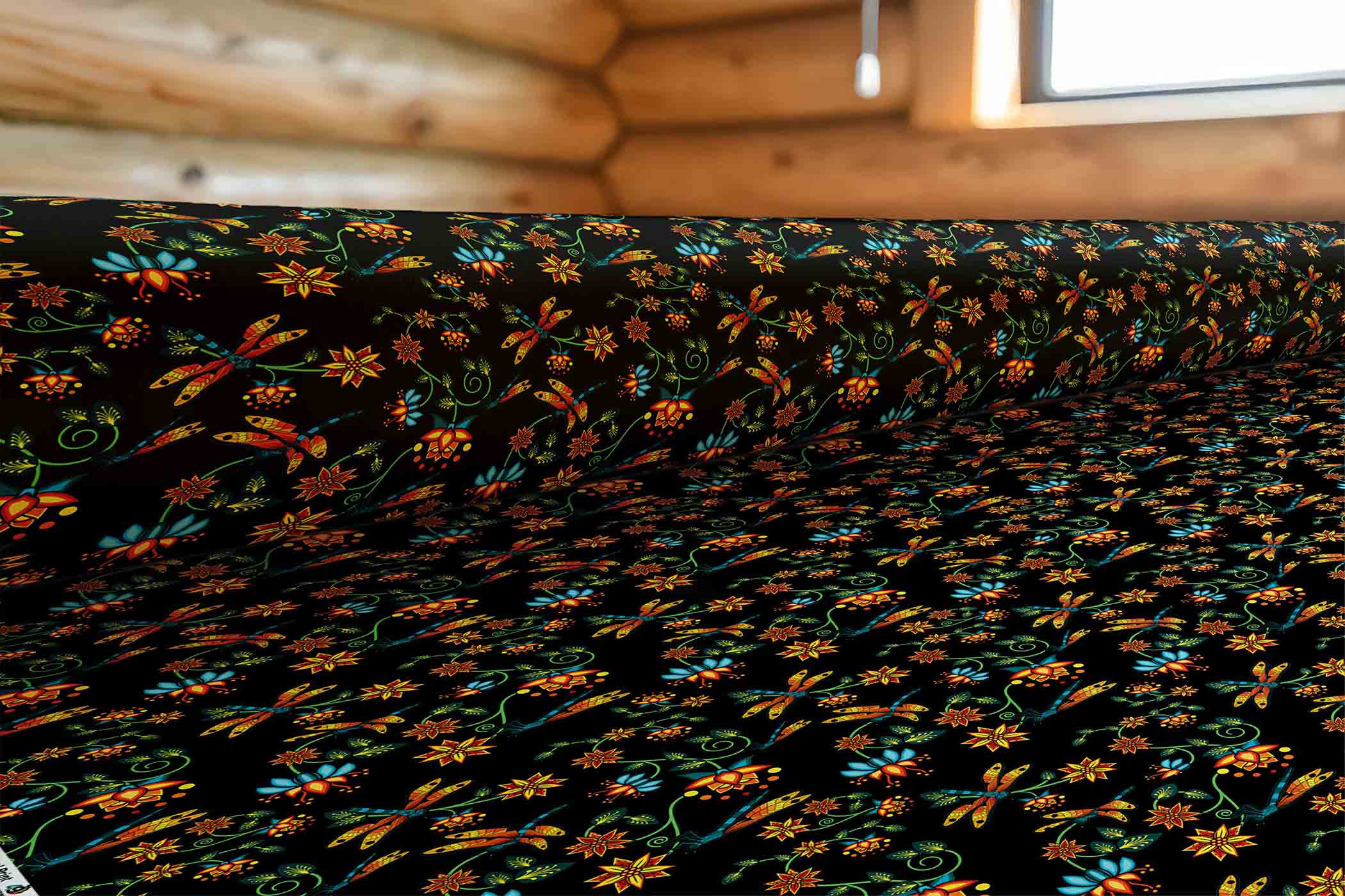 Dragon Lily Noir 42 Inch Cotton Poplin Pre Order