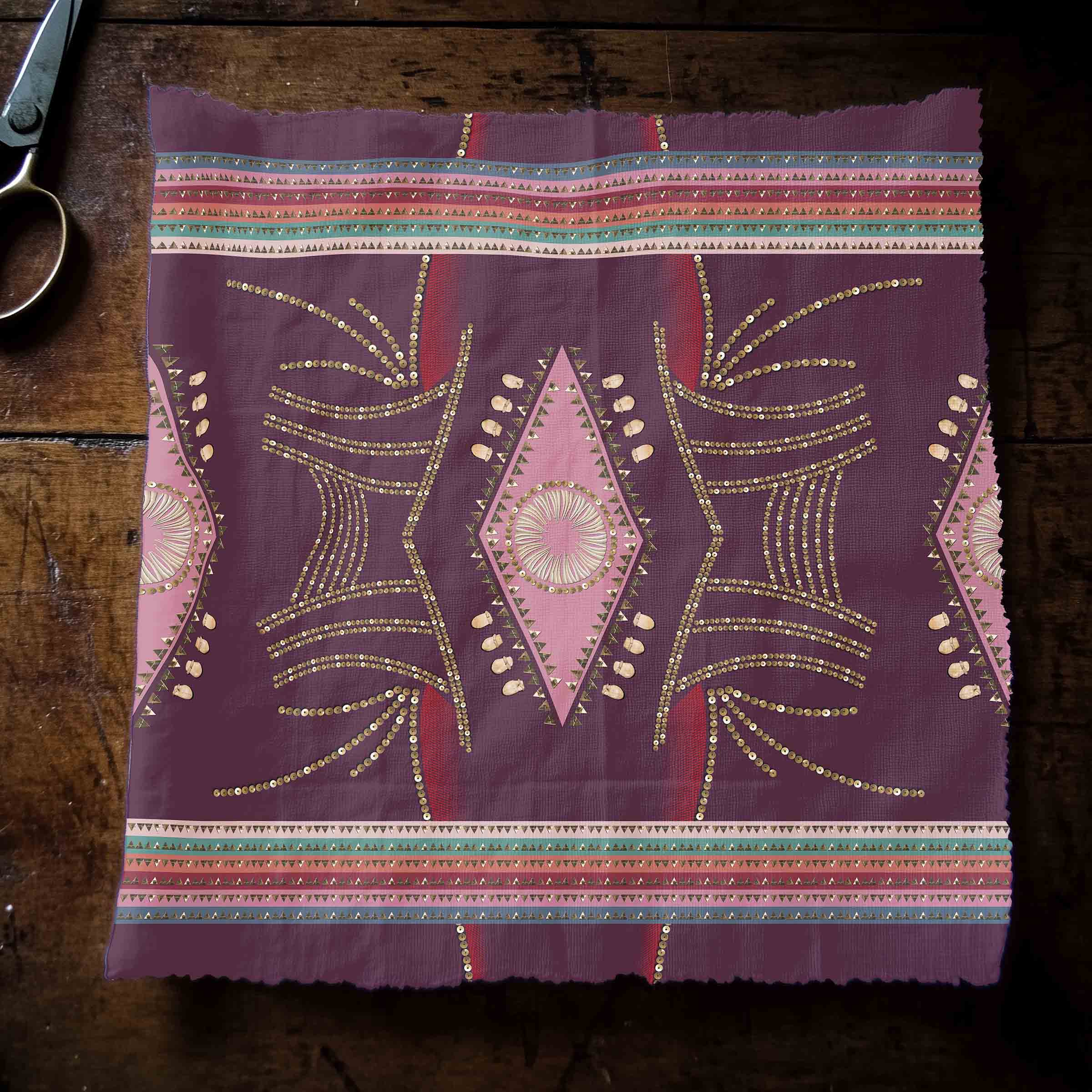 Dreams of Deco Berry 42 Inch Cotton Poplin Pre Order