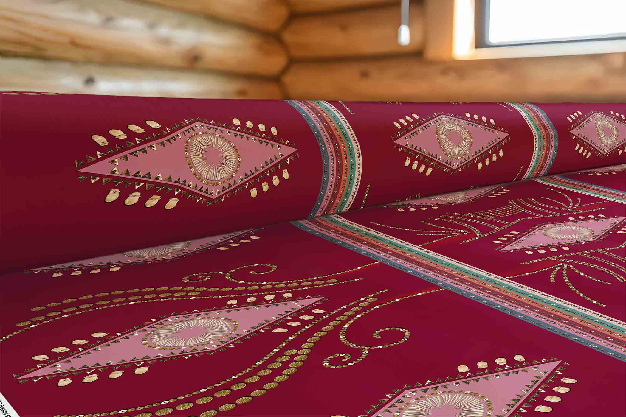 Dreams of Deco Maroon 42 Inch Cotton Poplin Pre Order