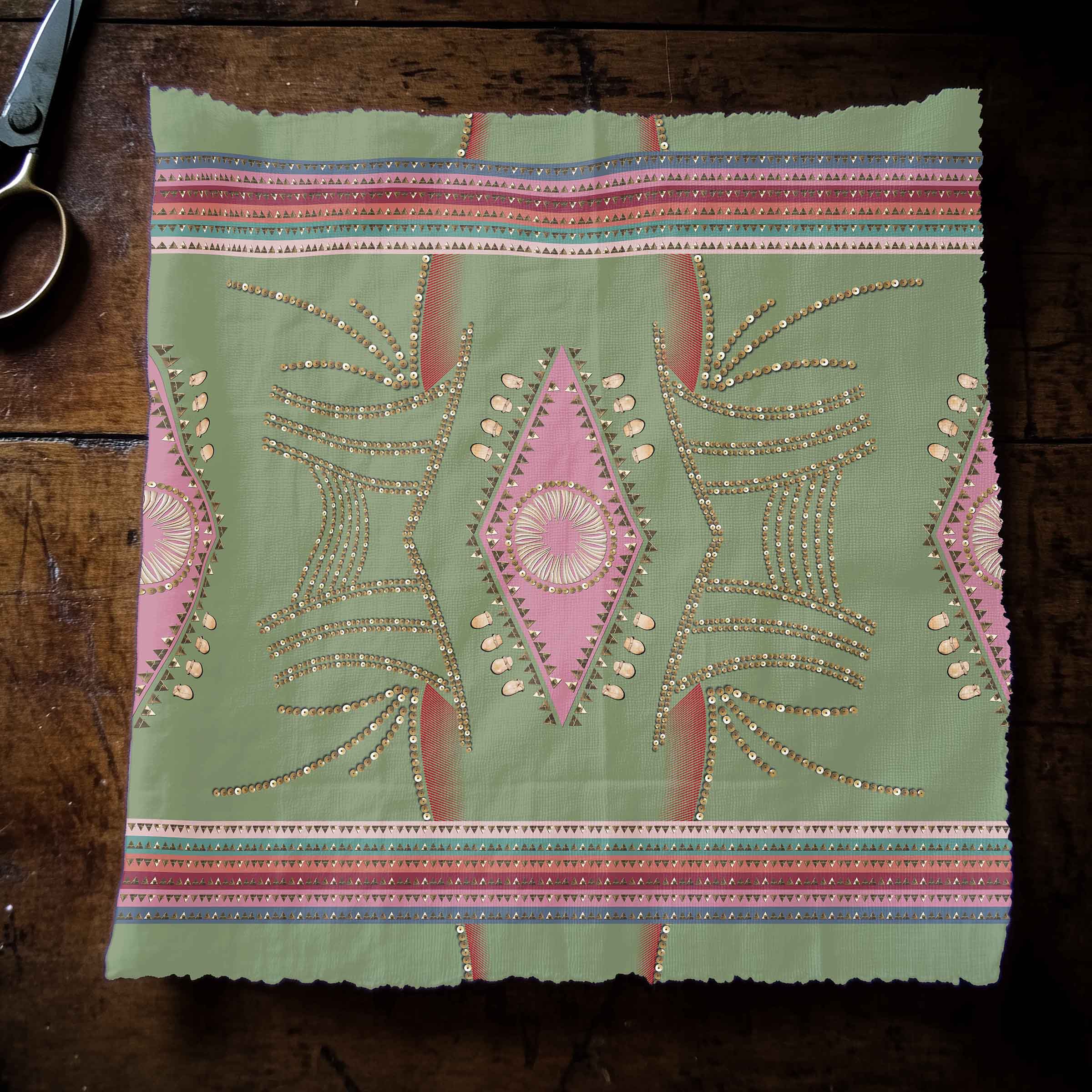 Dreams of Deco Sage 42 Inch Cotton Poplin Pre Order