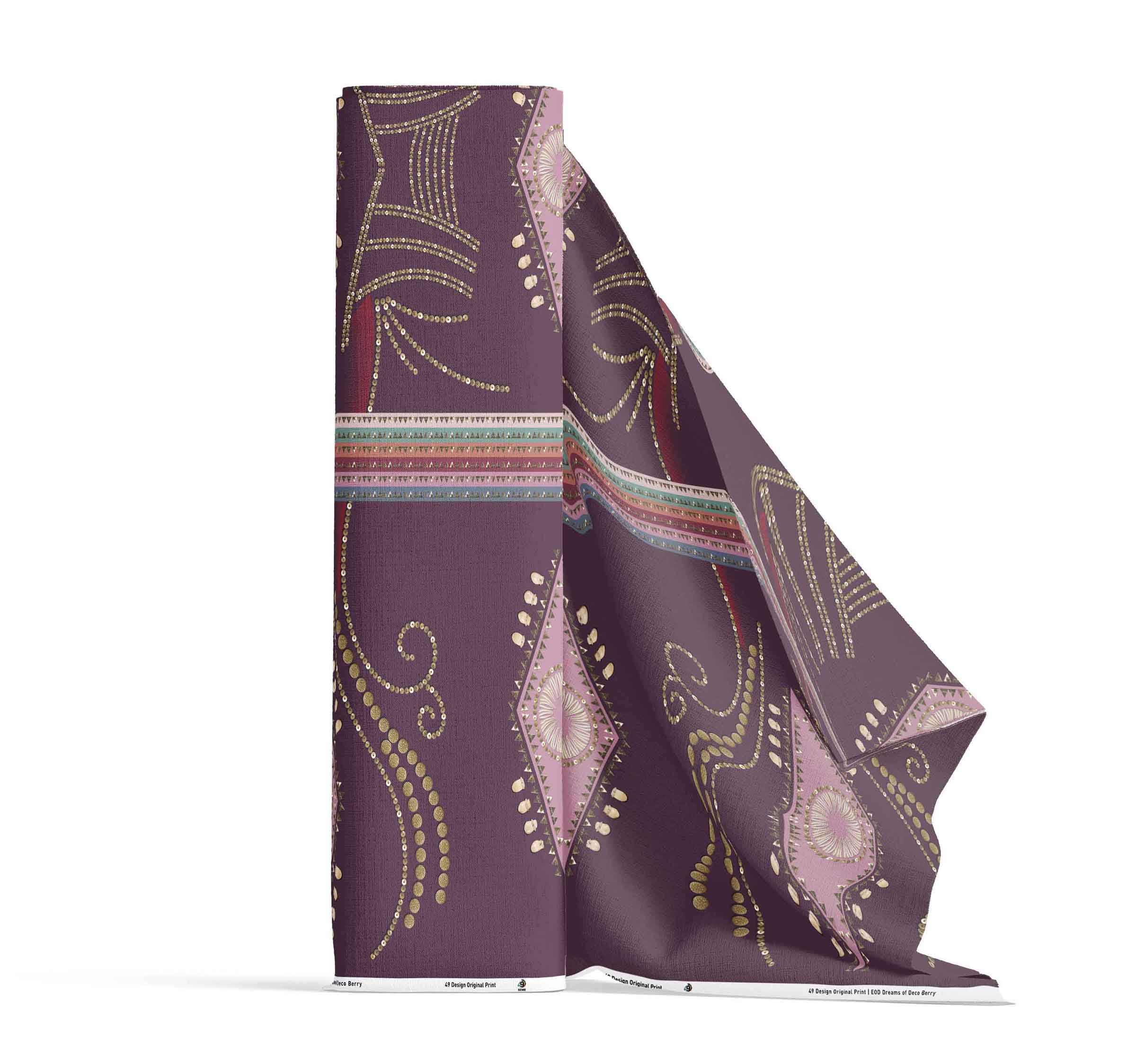 Dreams of Deco Berry 42 Inch Cotton Poplin Pre Order