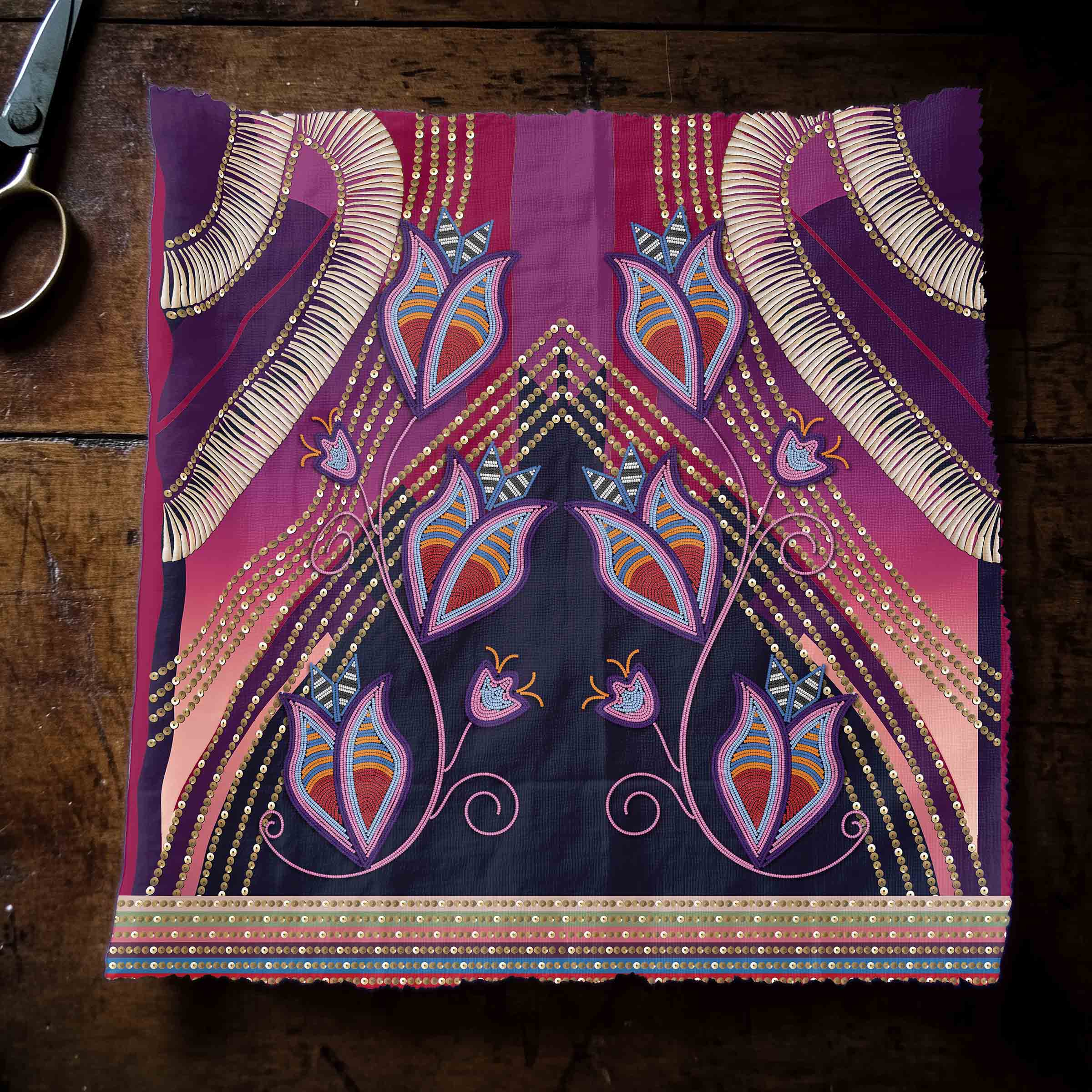 EOD- Dentalium Dreams Maroon 42 Inch Cotton Poplin Pre Order