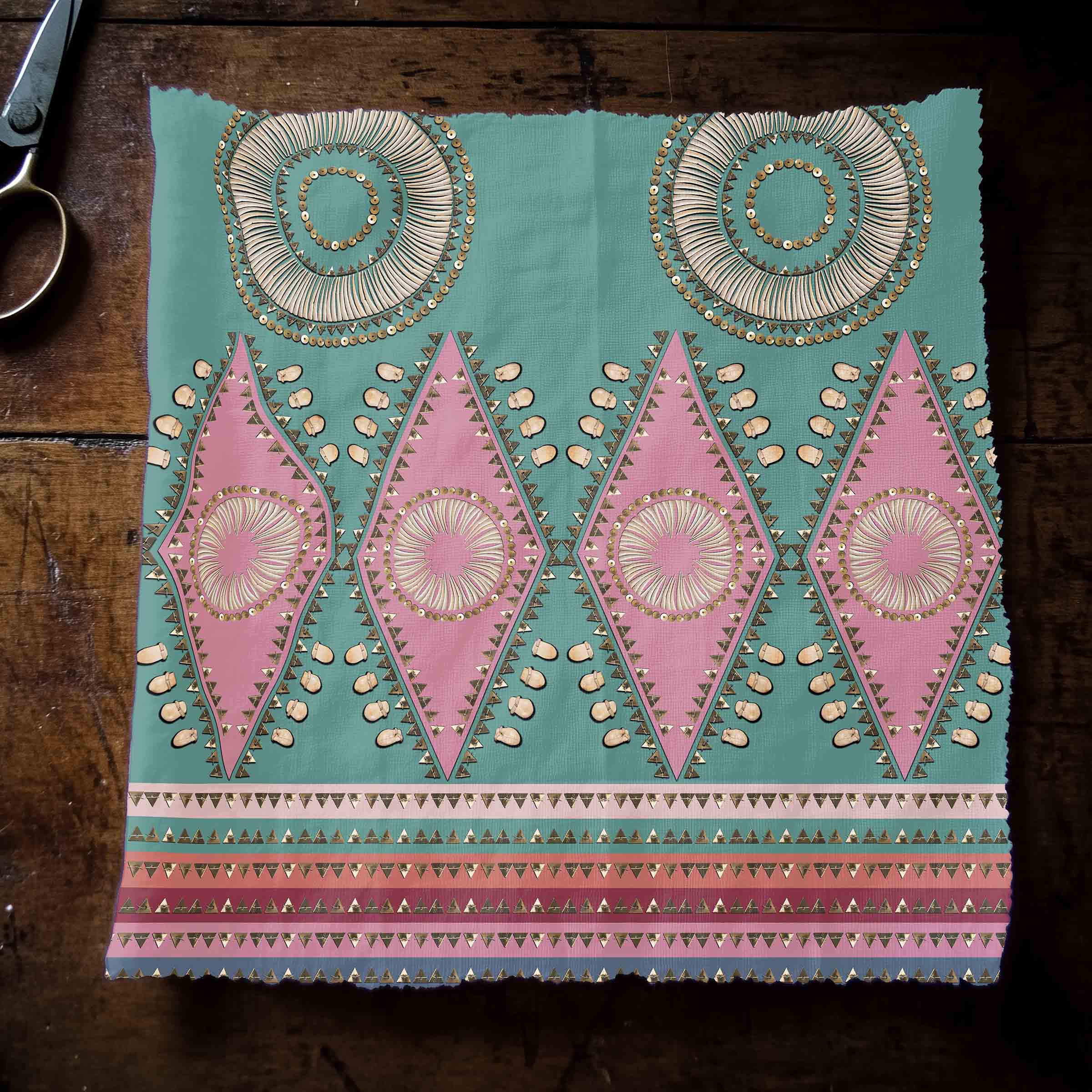 EOD- Elk Tooth Honor Sage 42 Inch Cotton Poplin Pre Order