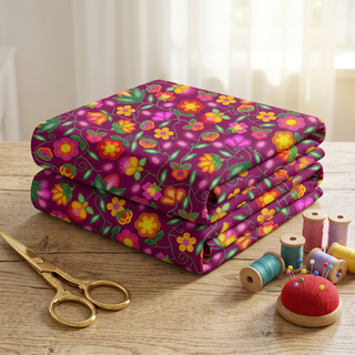 Boreal Bounty Dark Magenta 42 Inch Cotton Poplin Pre Order