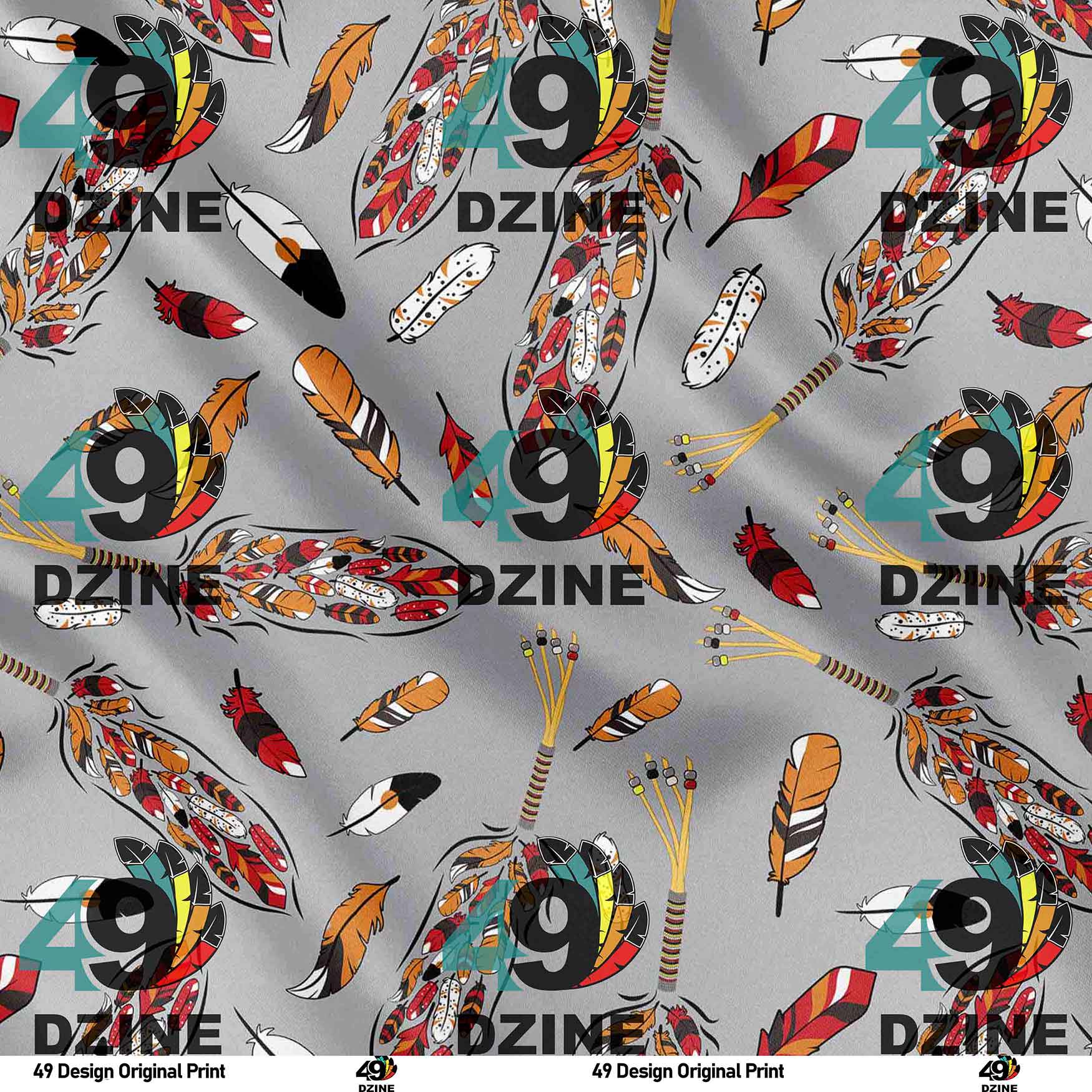 Feathers Grey 42 Inch Cotton Poplin Pre Order