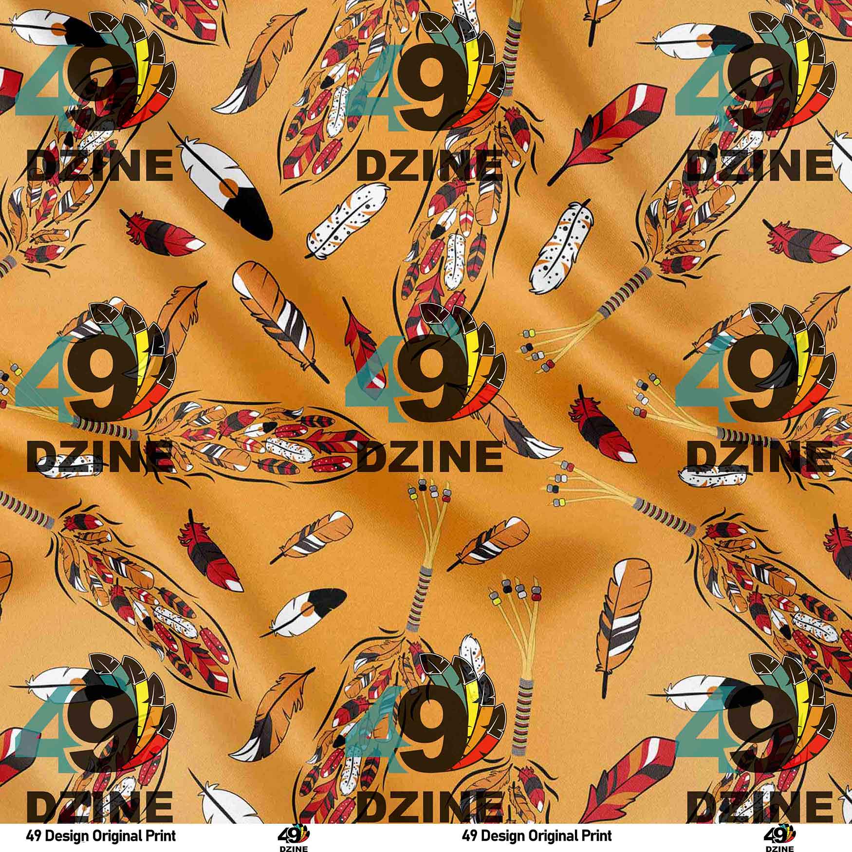 Feathers Orange 42 Inch Cotton Poplin Pre Order