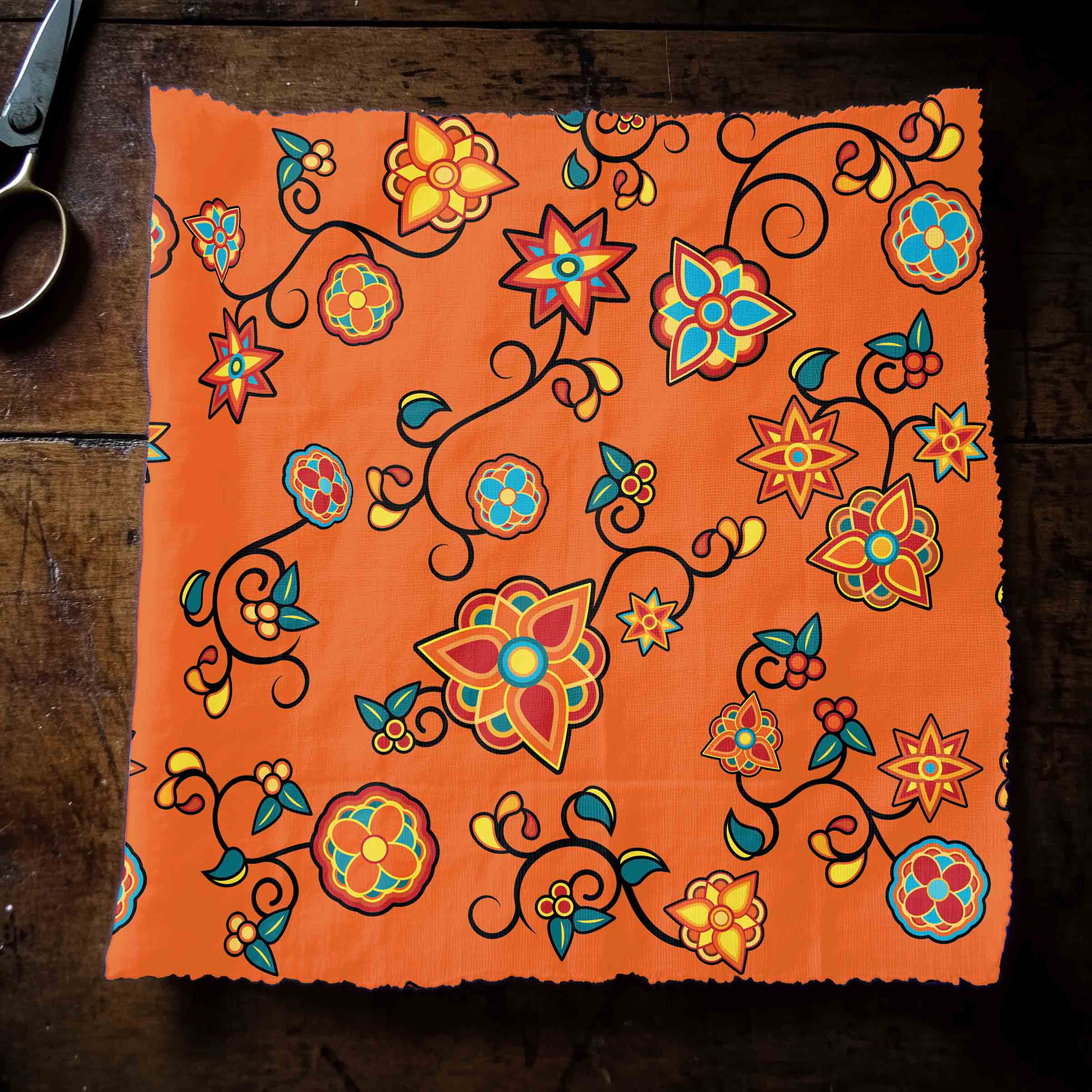 First Bloom Shade Orange Satin Fabric By the Yard Pre Order