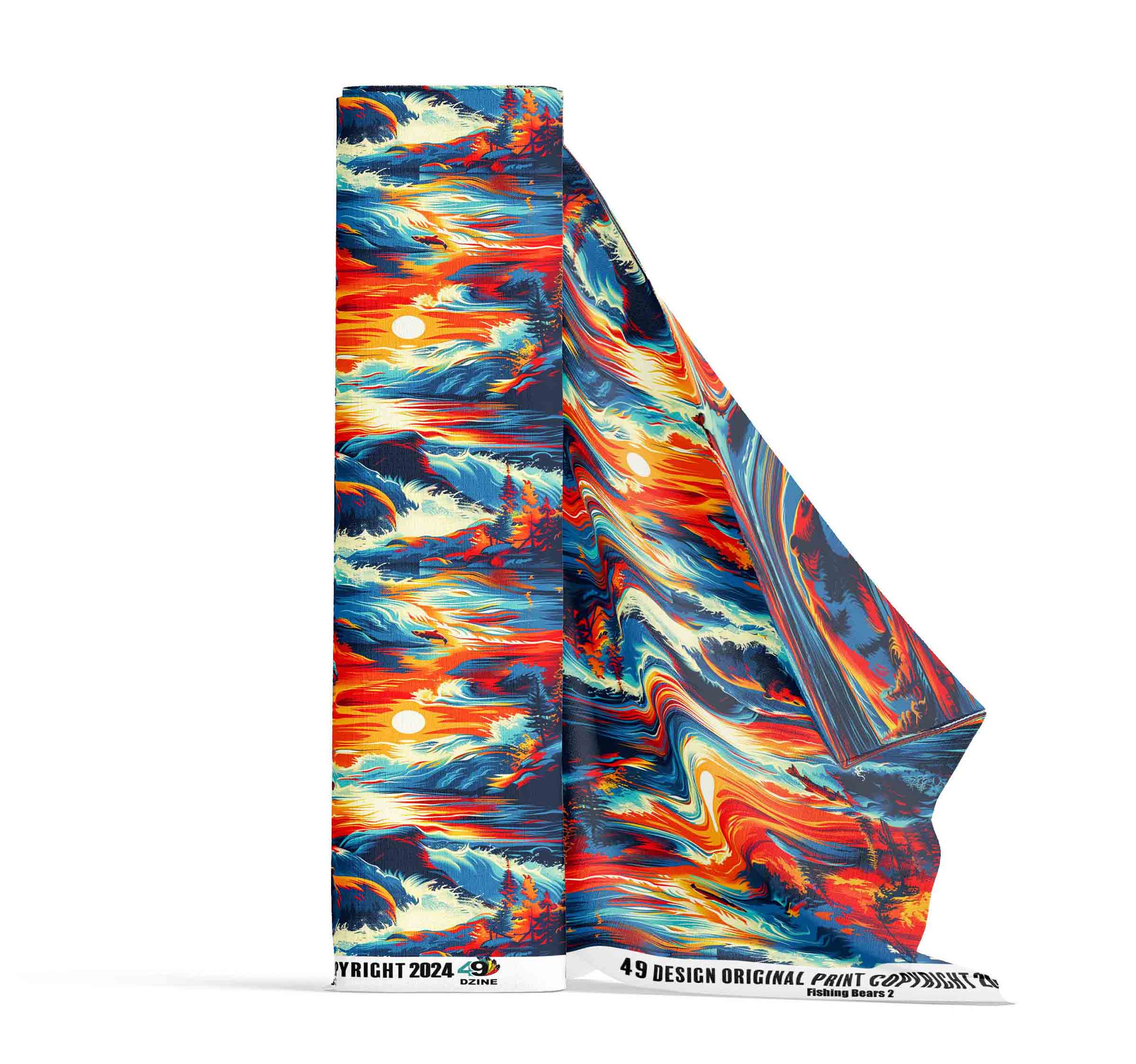 Fishing Bears 2 42 Inch Cotton Poplin Pre Order