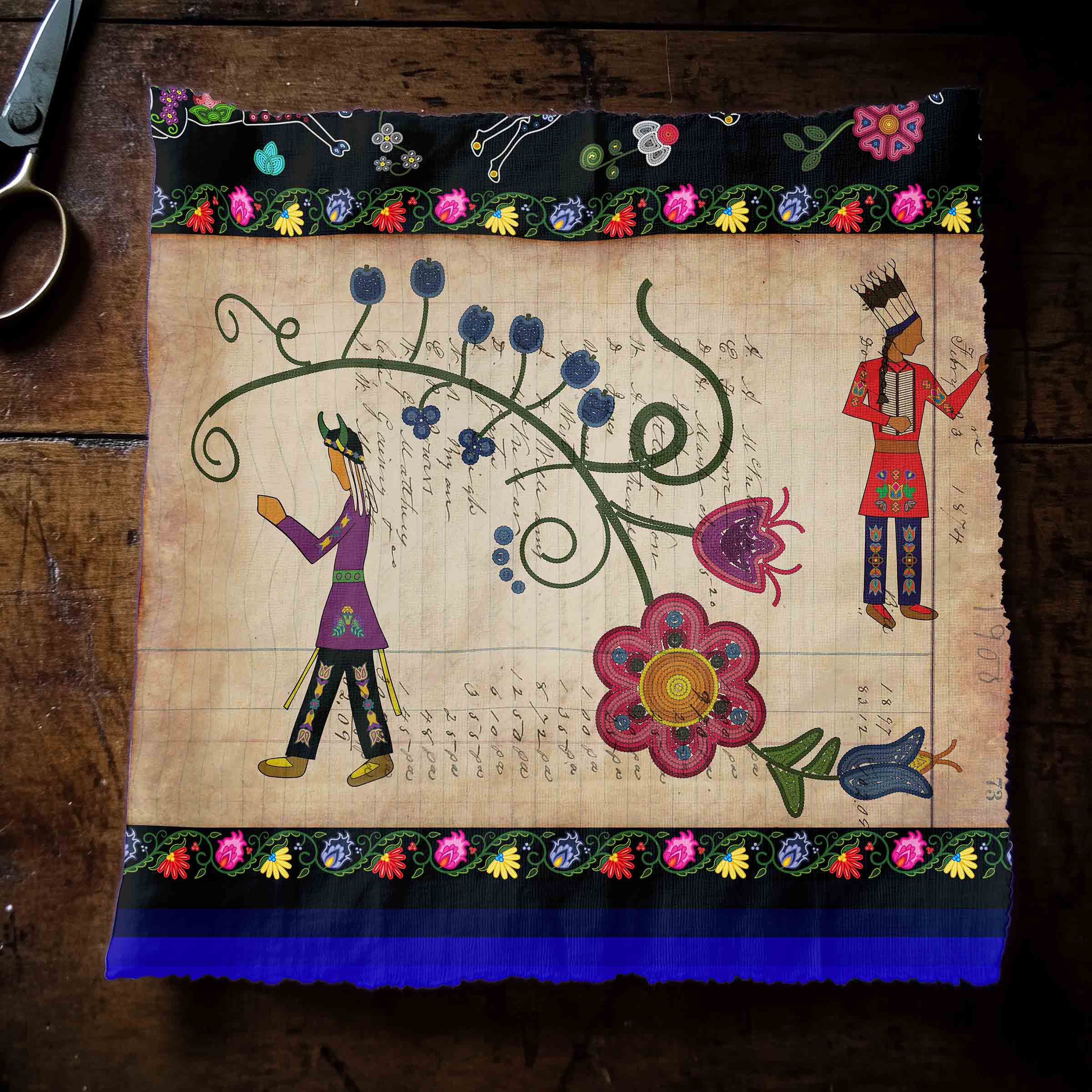 Floral Ledger Warriors 42 Inch Cotton Poplin Pre Order