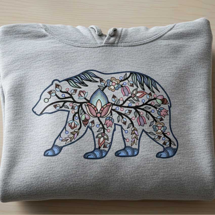 Bear Floral Motif 1-M Various Sizes