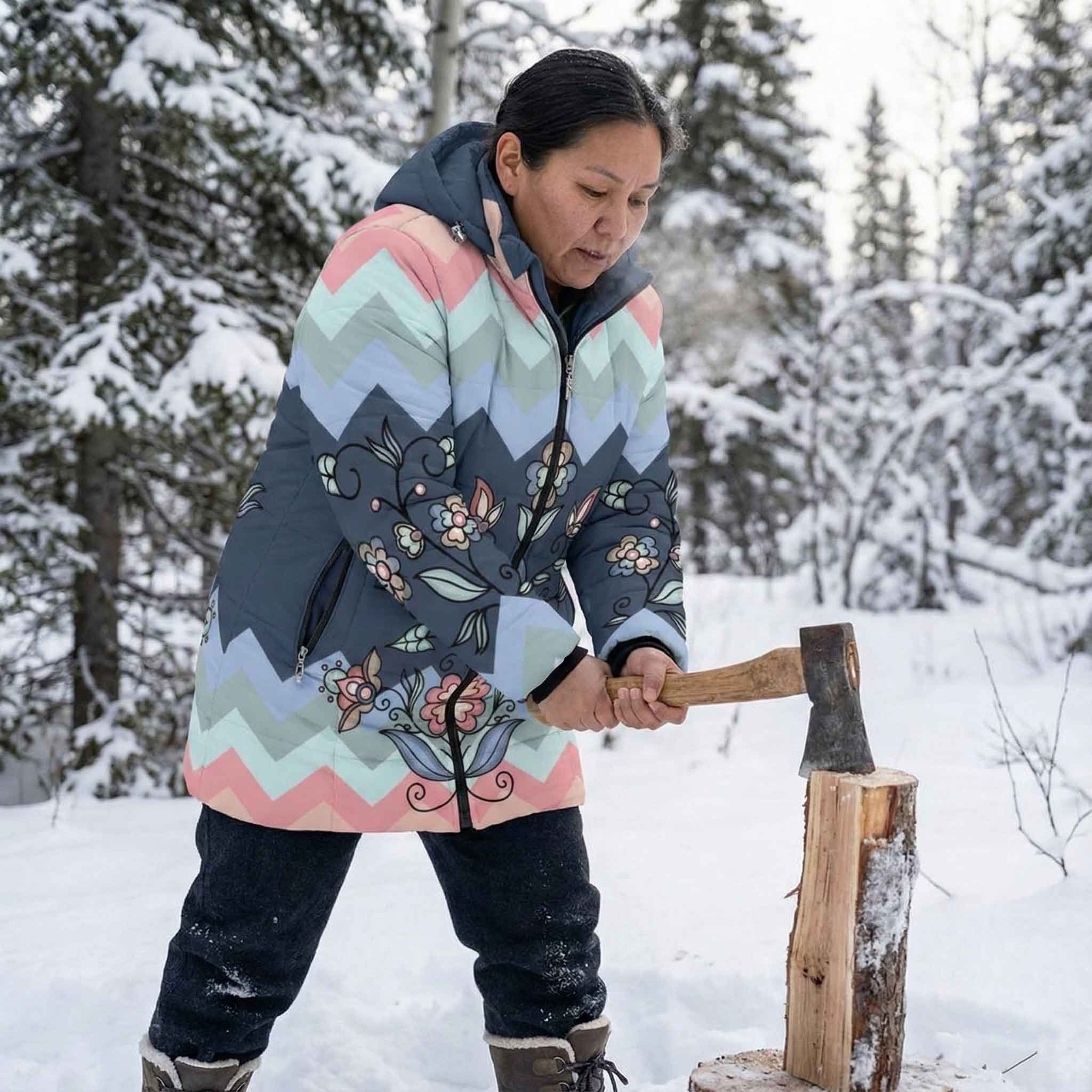 Frostfall Radiance Women's Hooded Puffer Coat