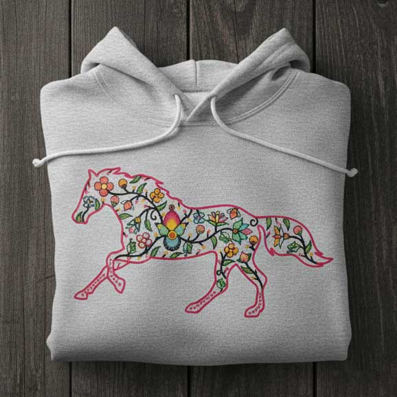 Horse Floral Animals 01-M Various Sizes