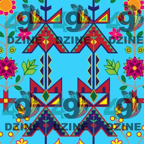 Geometric Floral Spring Sky Blue 42 inch Cotton Poplin Pre Order