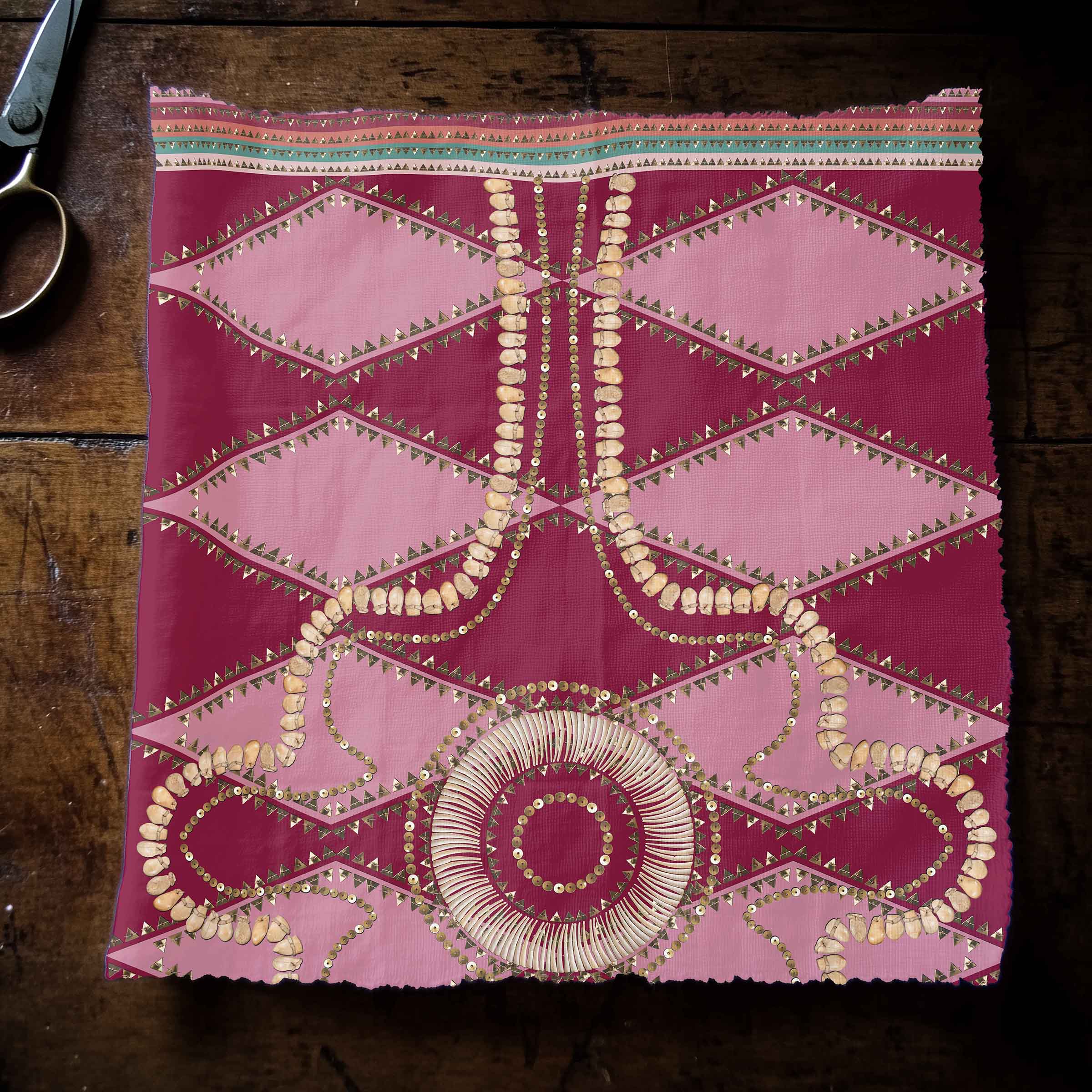 Gilded Nomad Maroon 42 Inch Cotton Poplin Pre Order