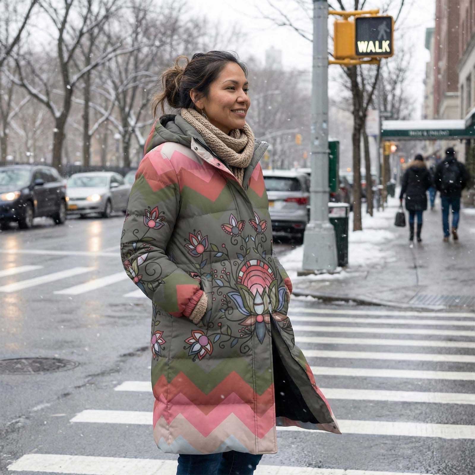 Glacial Gardenia Unisex Long Down Jacket