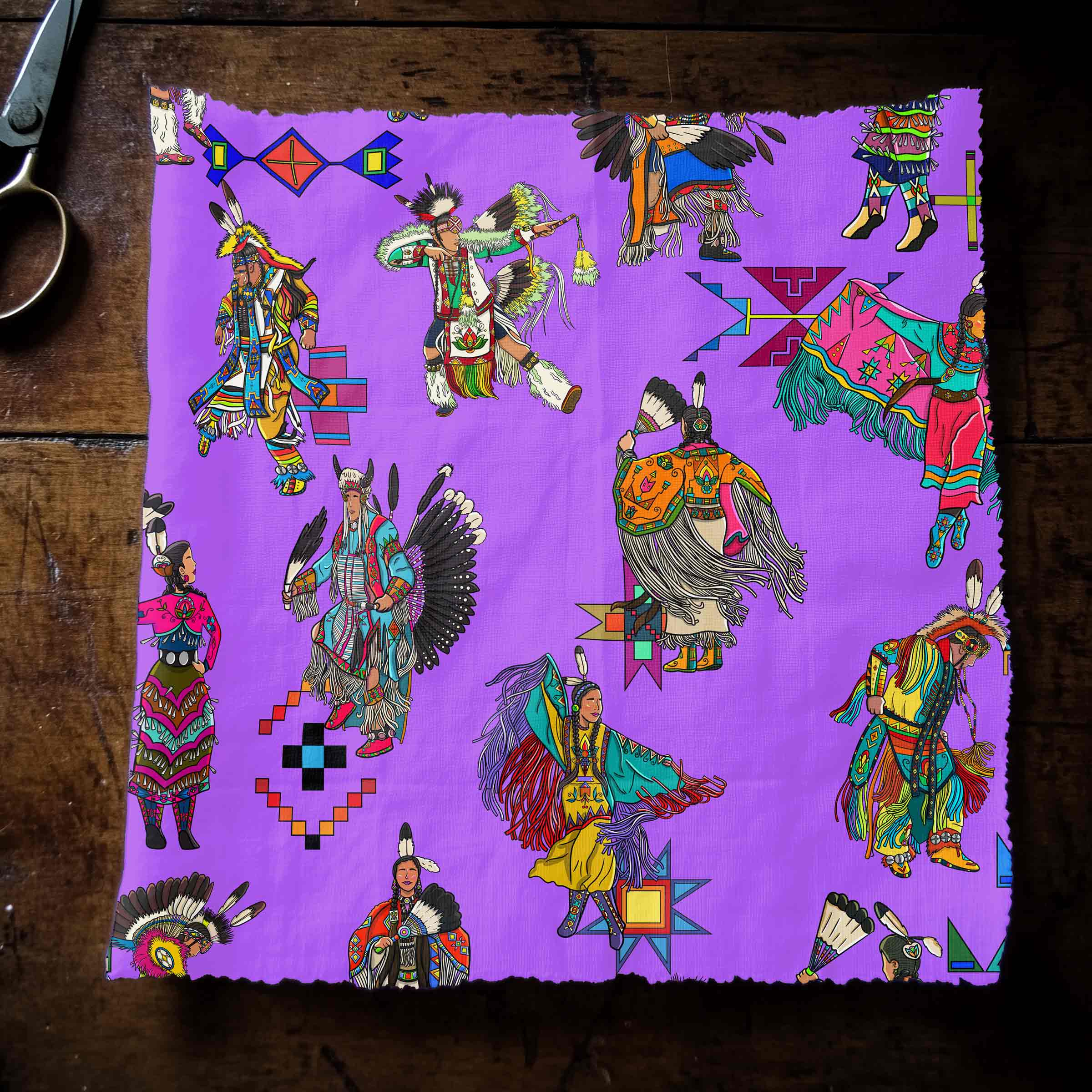 Grand Entry Dancers Purple Small 42 Inch Cotton Poplin Pre Order