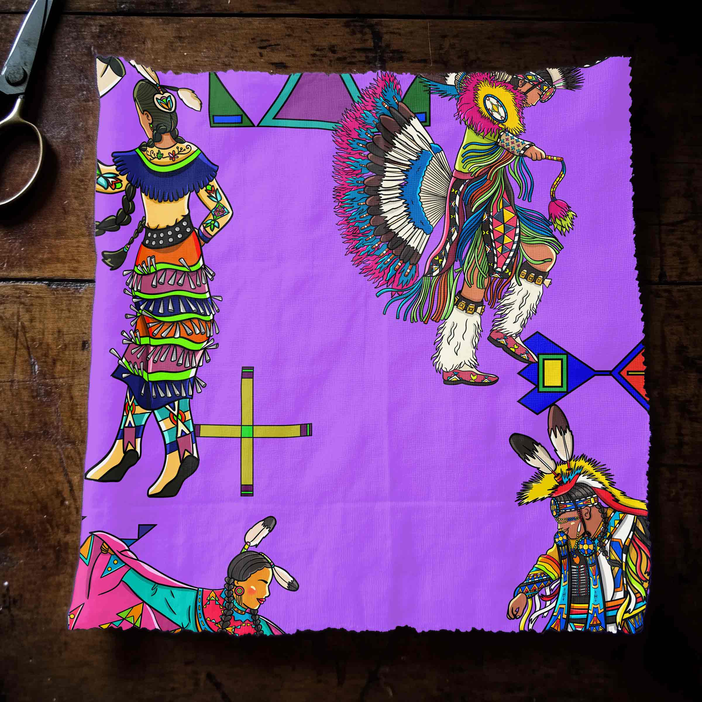 Grand Entry Dancers Purple Large 42 Inch Cotton Poplin Pre Order