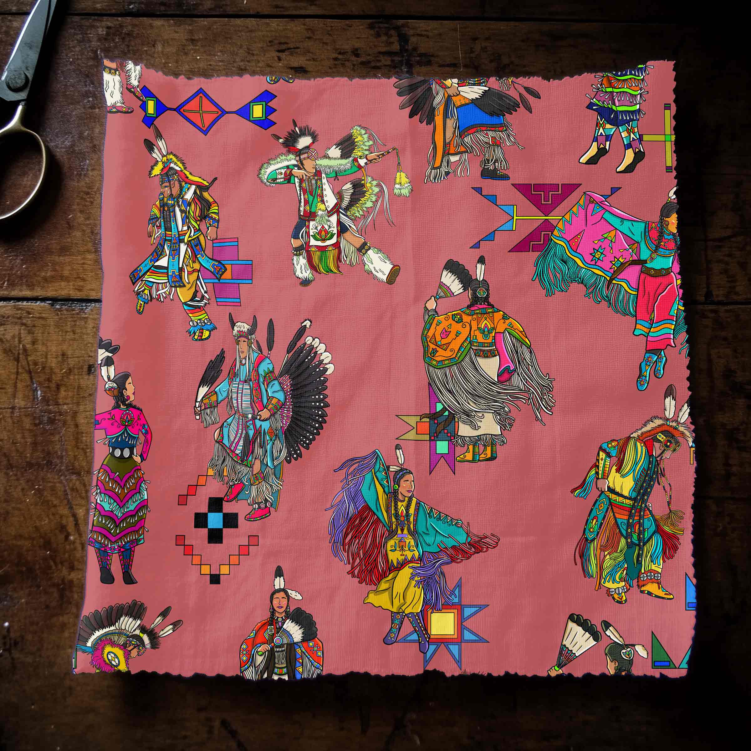 Grand Entry Dancers Terra Cotta Small 42 Inch Cotton Poplin Pre Order