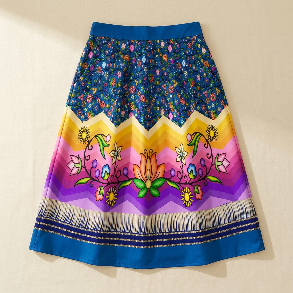 Grandmother Legacy Dark Blue 3 Elastic Waist Pocket Midi Skirt